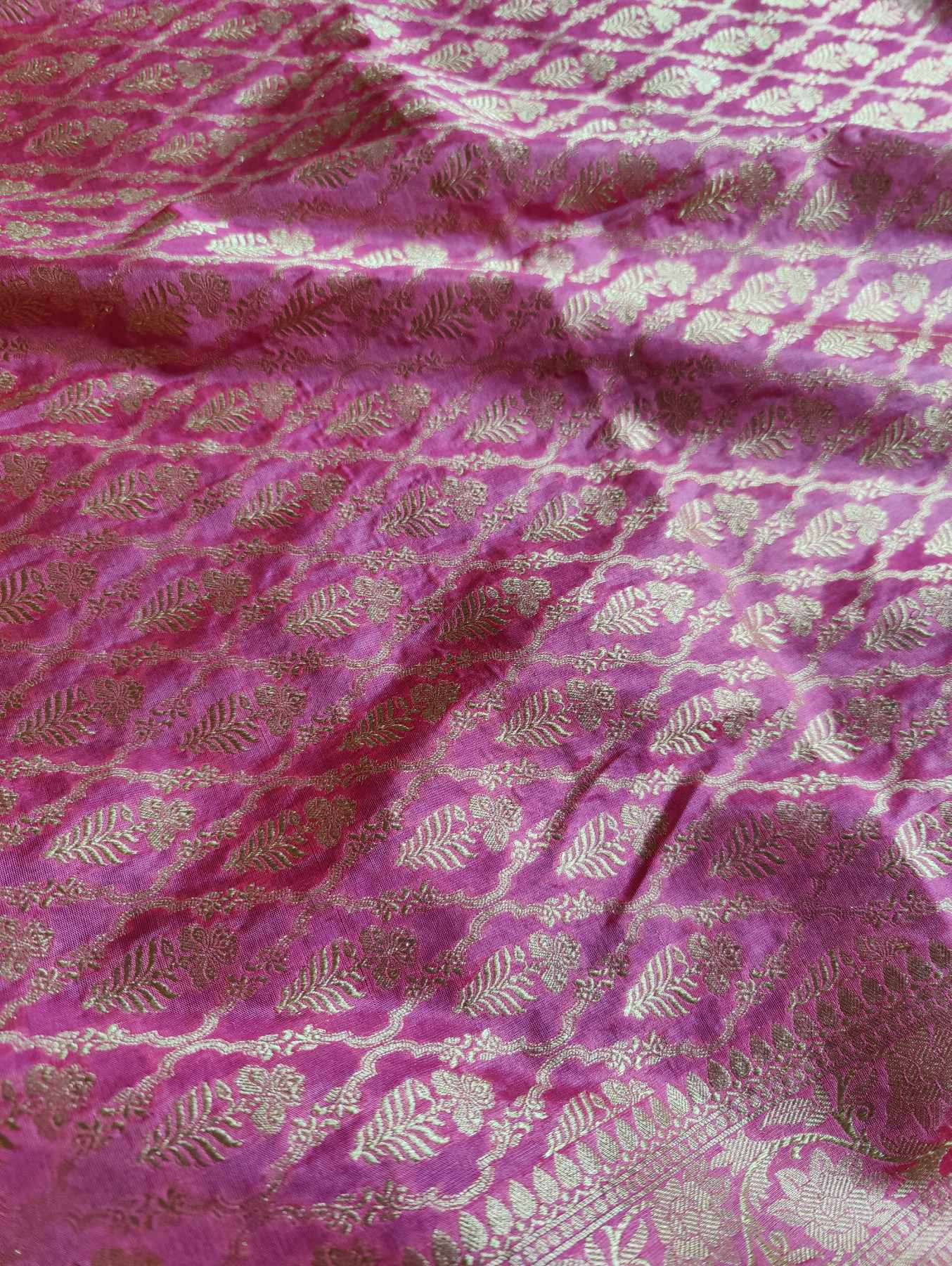 PINK SILK PURE HANDLOOM BANARASI DUPATTA