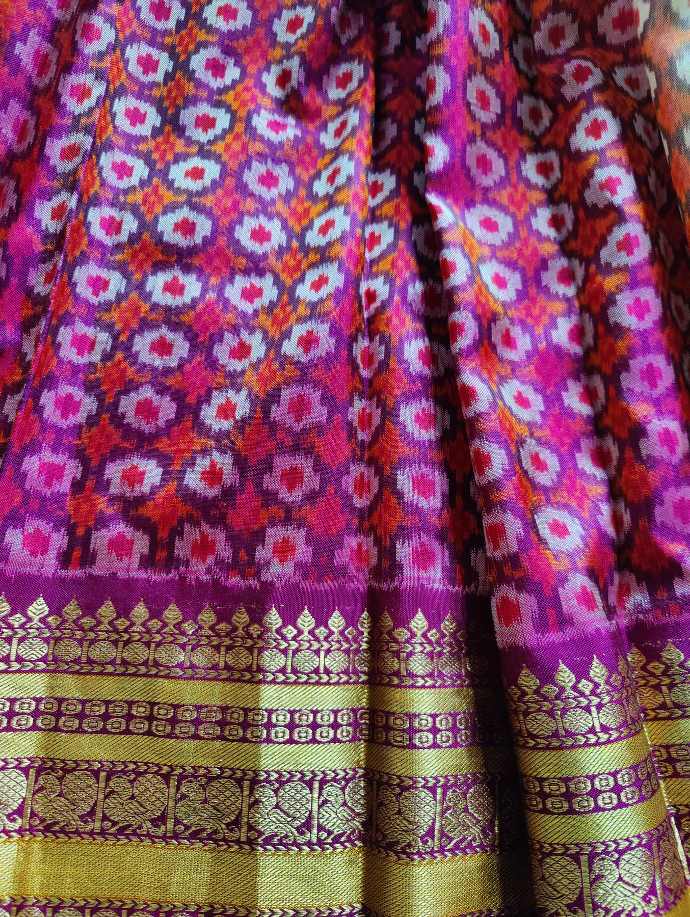 GREY TWILL SILK PURE HANDLOOM SINGLE IKKAT SAREE