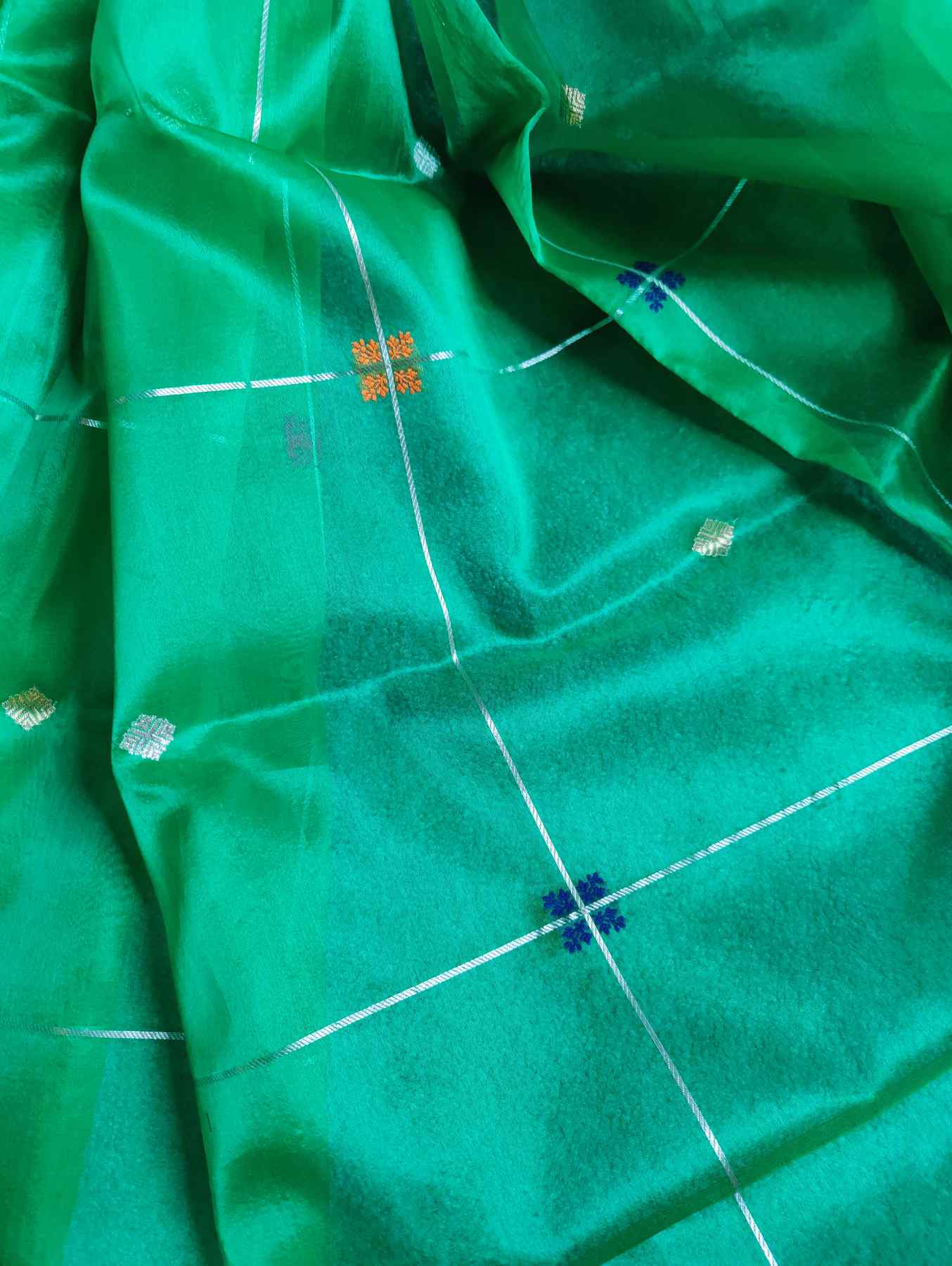 GREEN KORA PURE HANDLOOM BANARASI SAREE