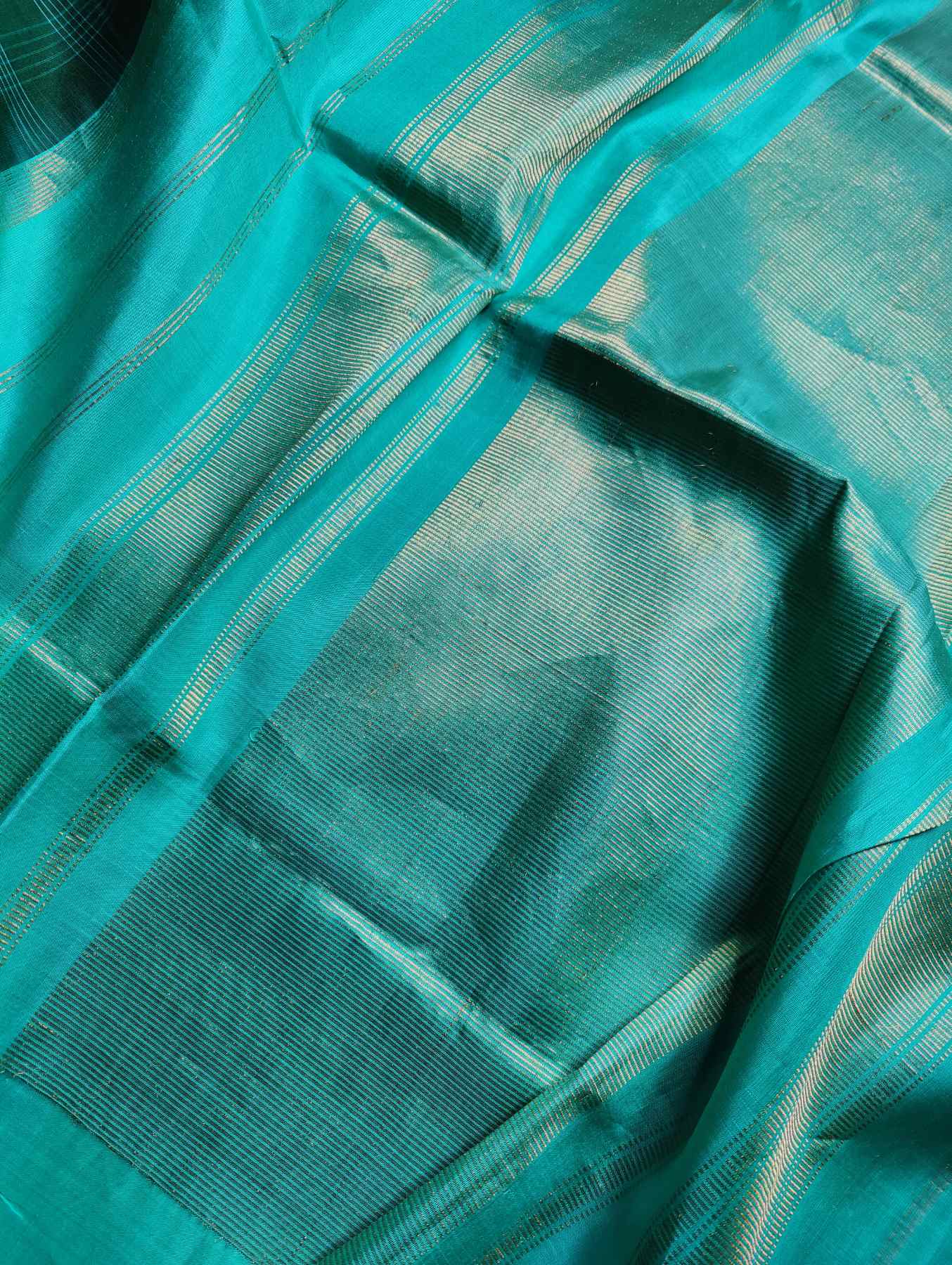 GREEN SICO PURE HANDLOOM GADWAL SAREE