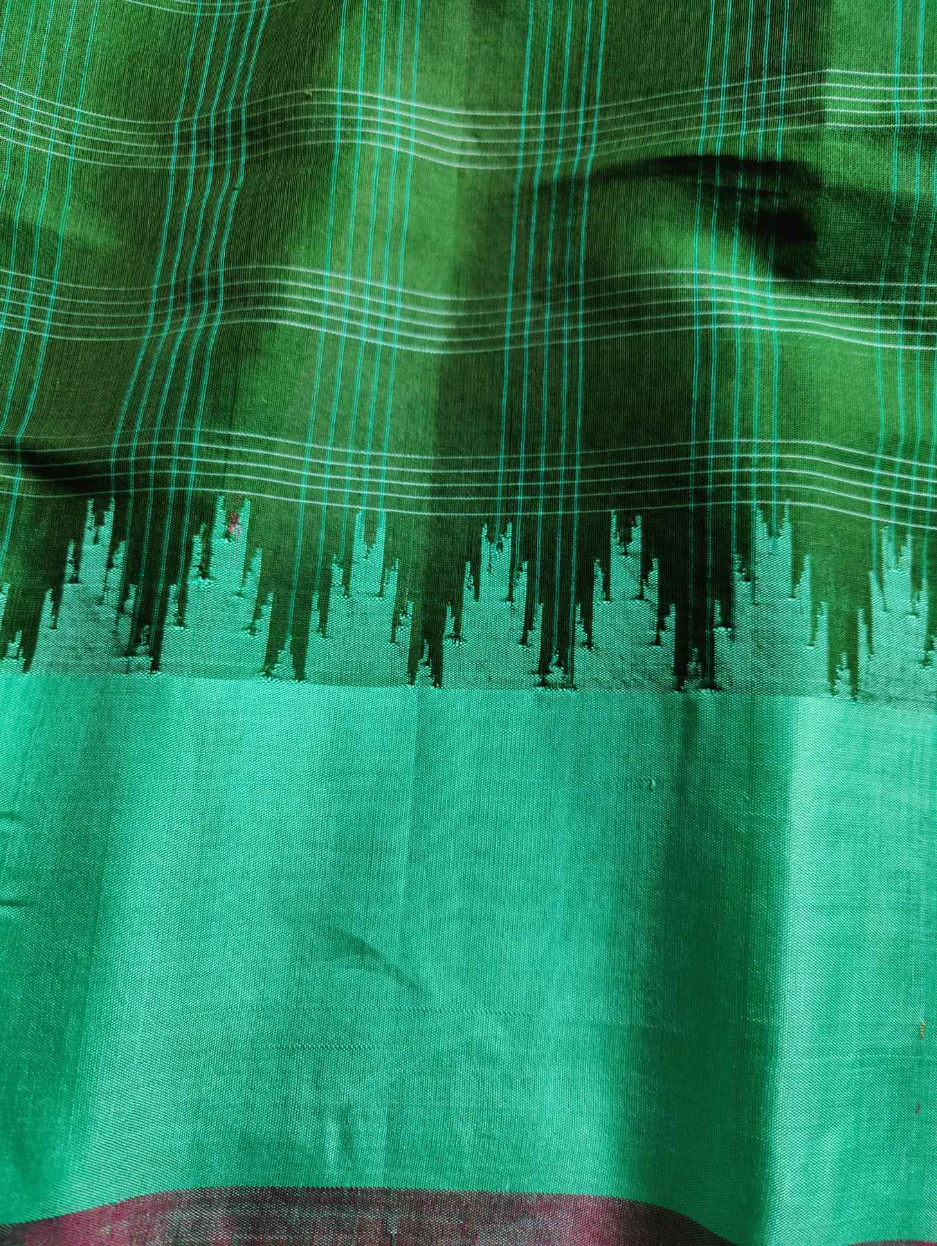 GREEN SICO PURE HANDLOOM GADWAL SAREE