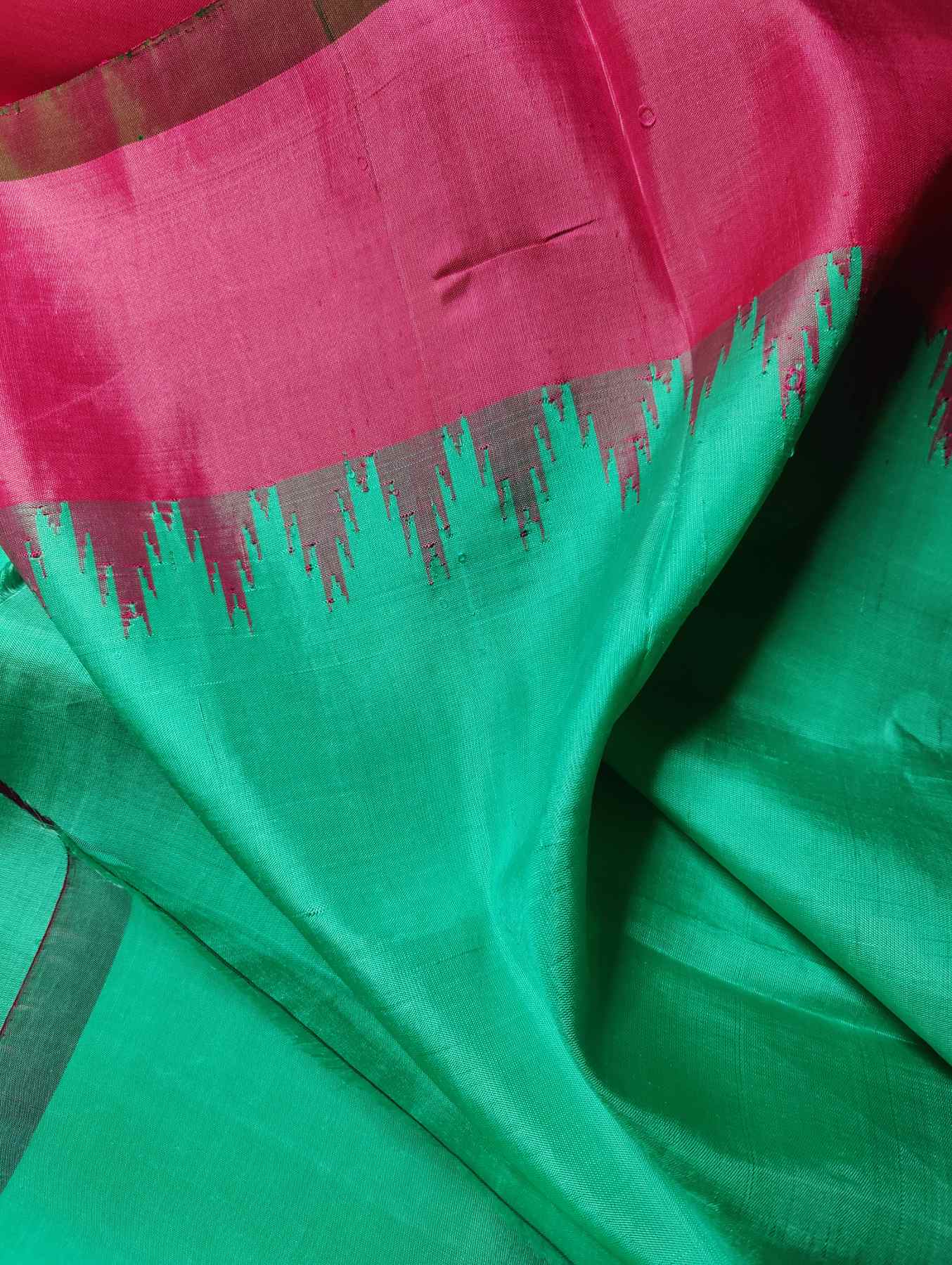 GREEN SICO PURE HANDLOOM GADWAL SAREE