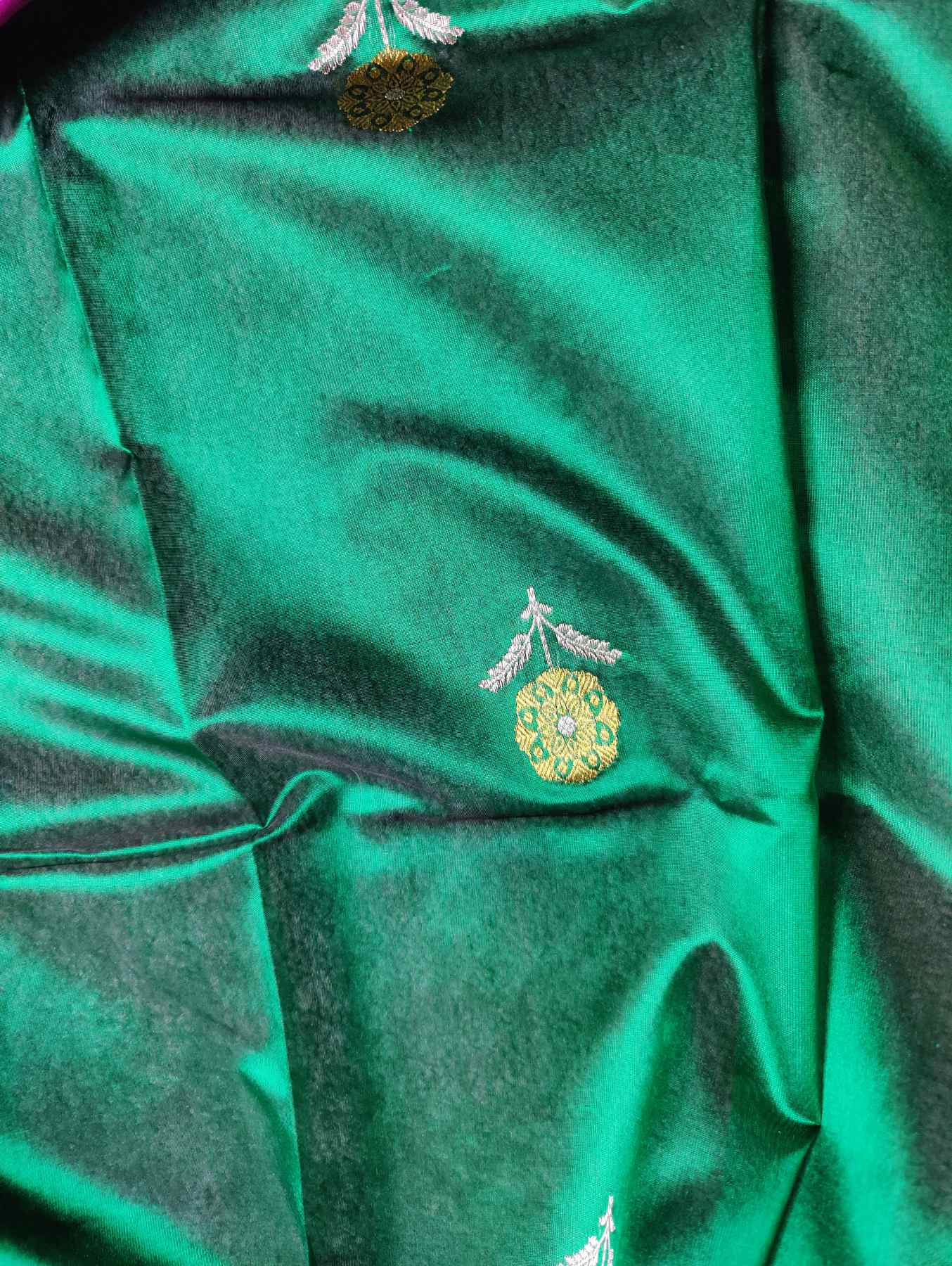 GREEN SILK PURE HANDLOOM CHANDERI SAREE