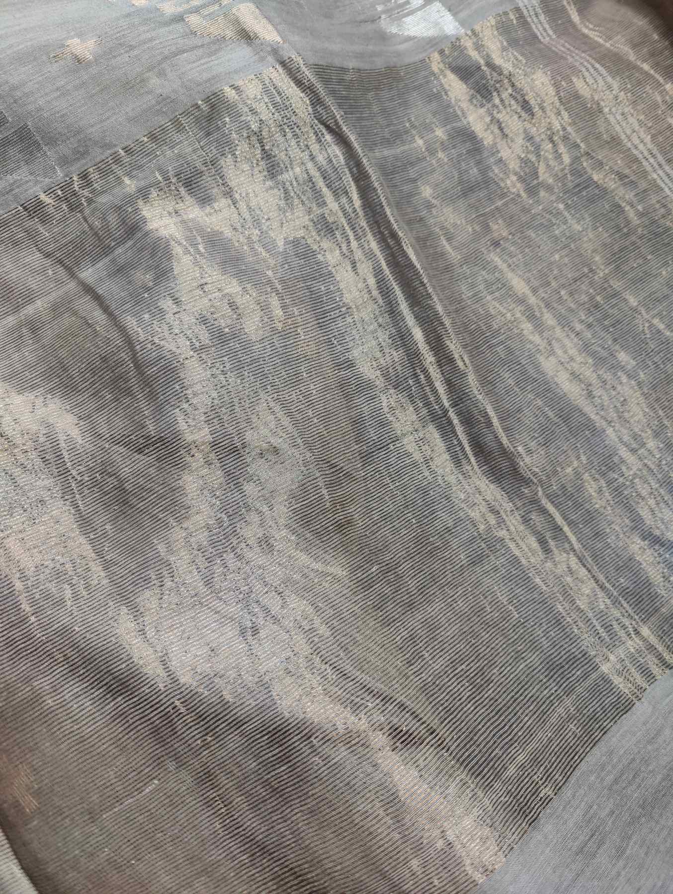 GREY COTTON PURE HANDLOOM MUL COTTON SAREE