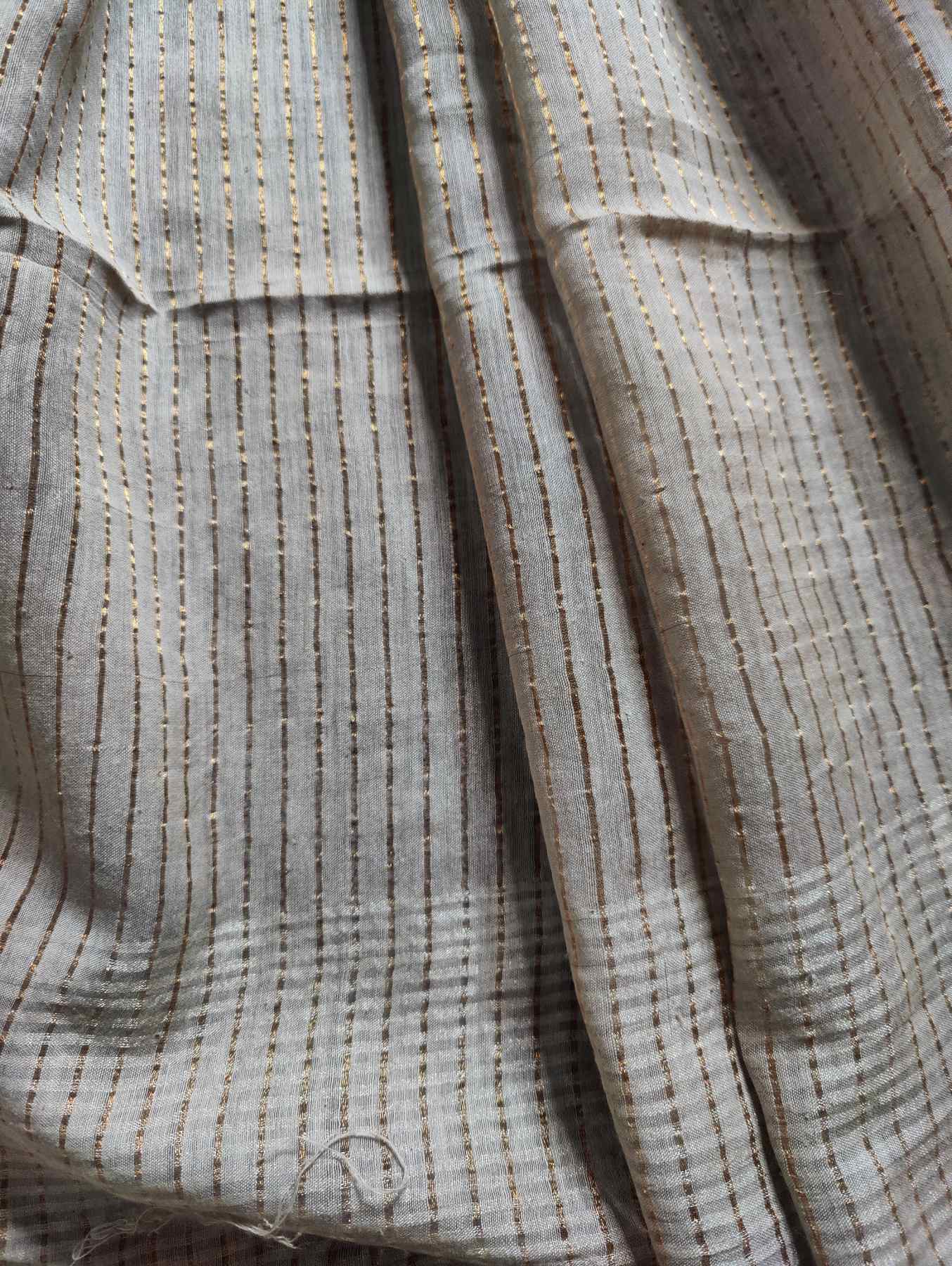 GREY COTTON PURE HANDLOOM MUL COTTON SAREE