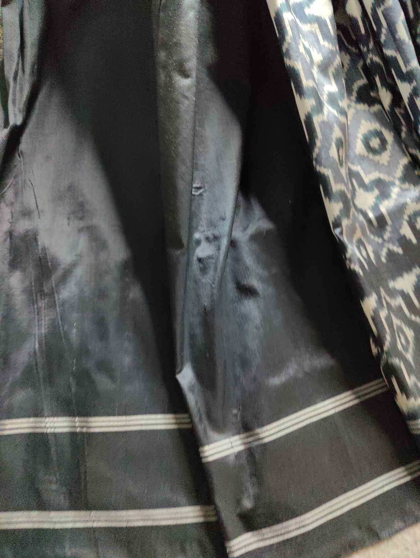 CHARCOAL GREY SILK PURE HANDLOOM IKKAT SAREE