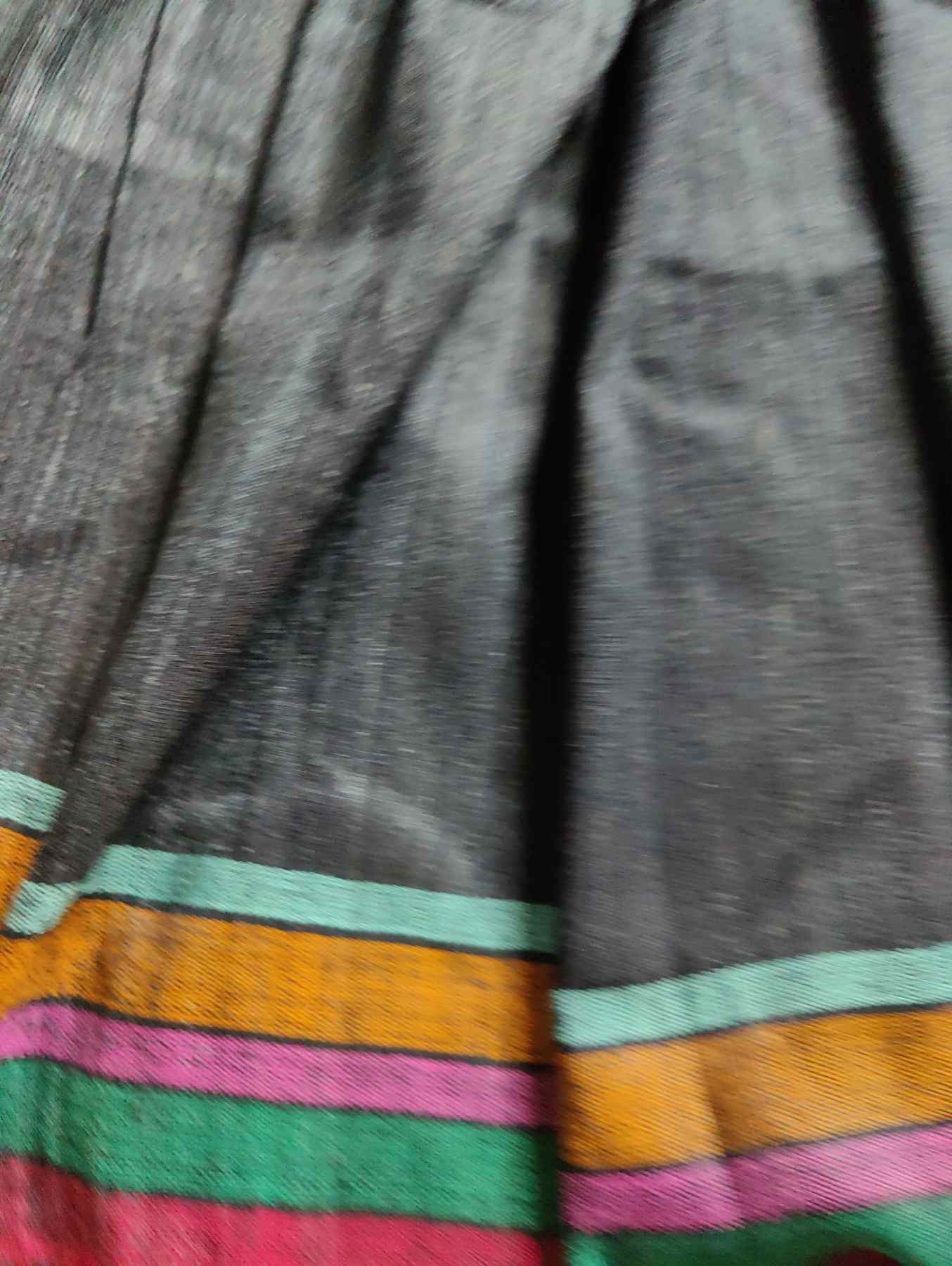 BLACK TUSSAR PURE HANDLOOM BHUJODI SAREE