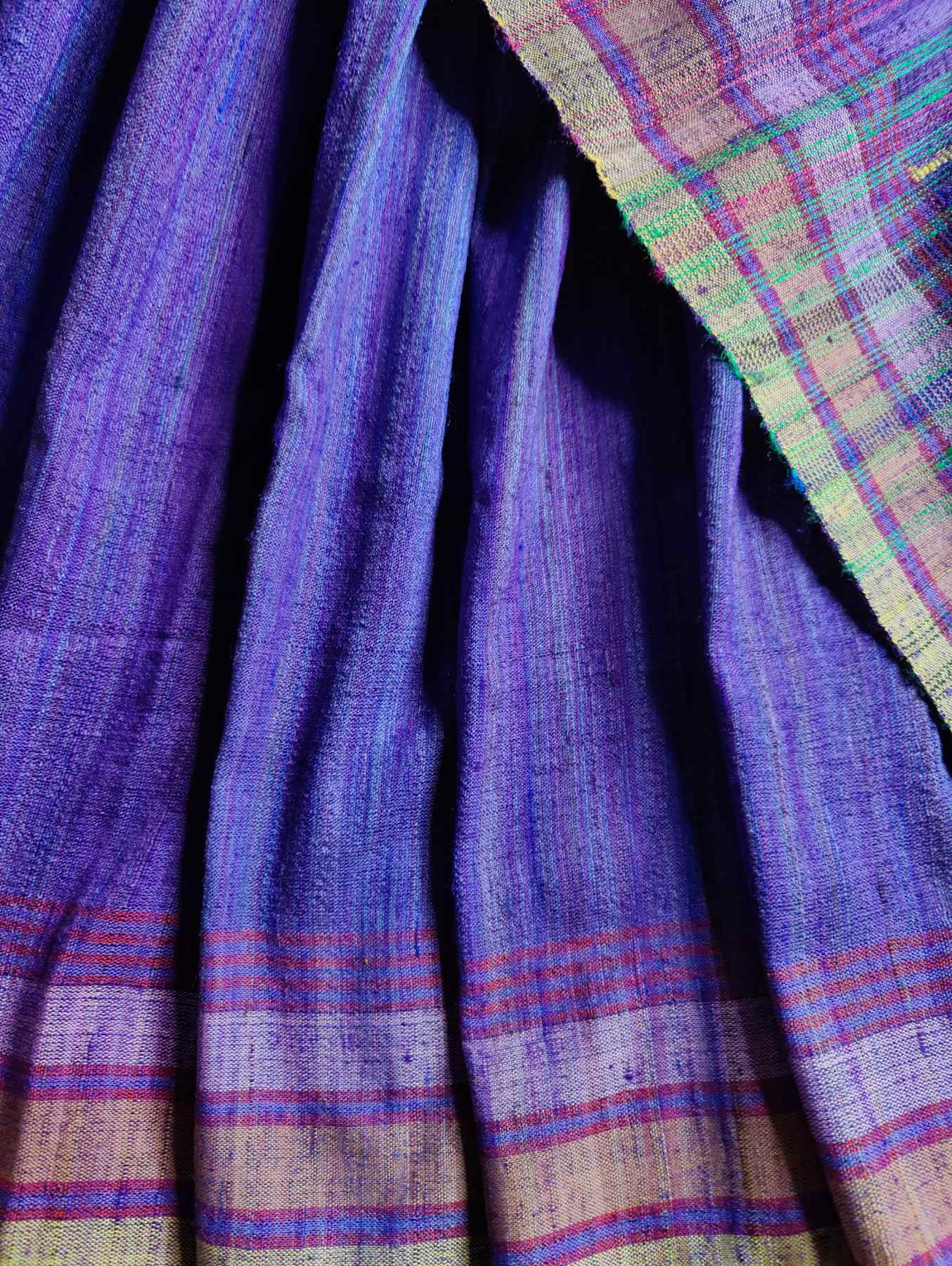 PURPLE TUSSAR PURE HANDLOOM BHUJODI SAREE