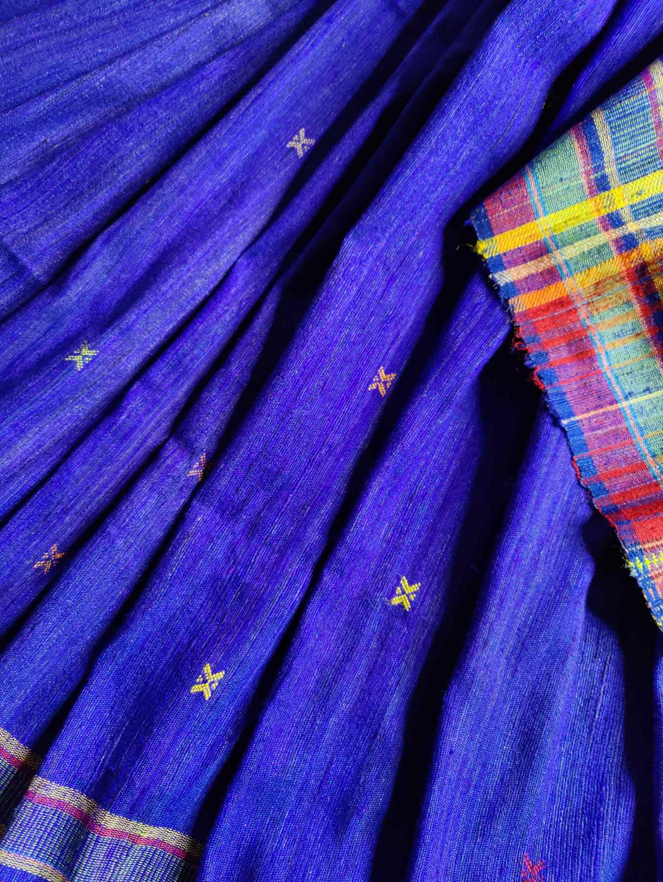 DARK PURPLE TUSSAR PURE HANDLOOM BHUJODI SAREE