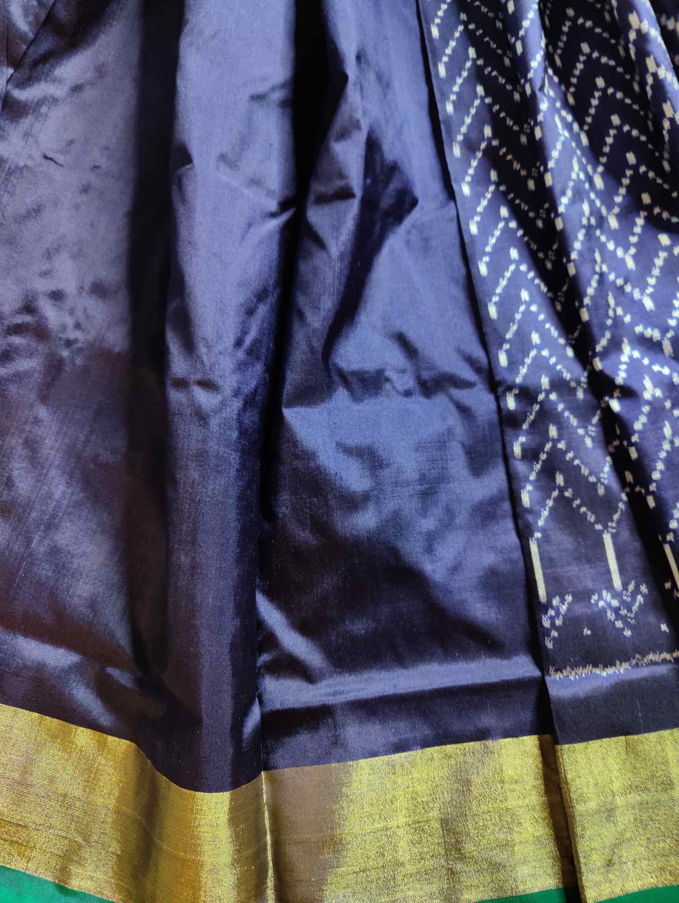 NAVY BLUE SILK PURE HANDLOOM IKKAT SAREE