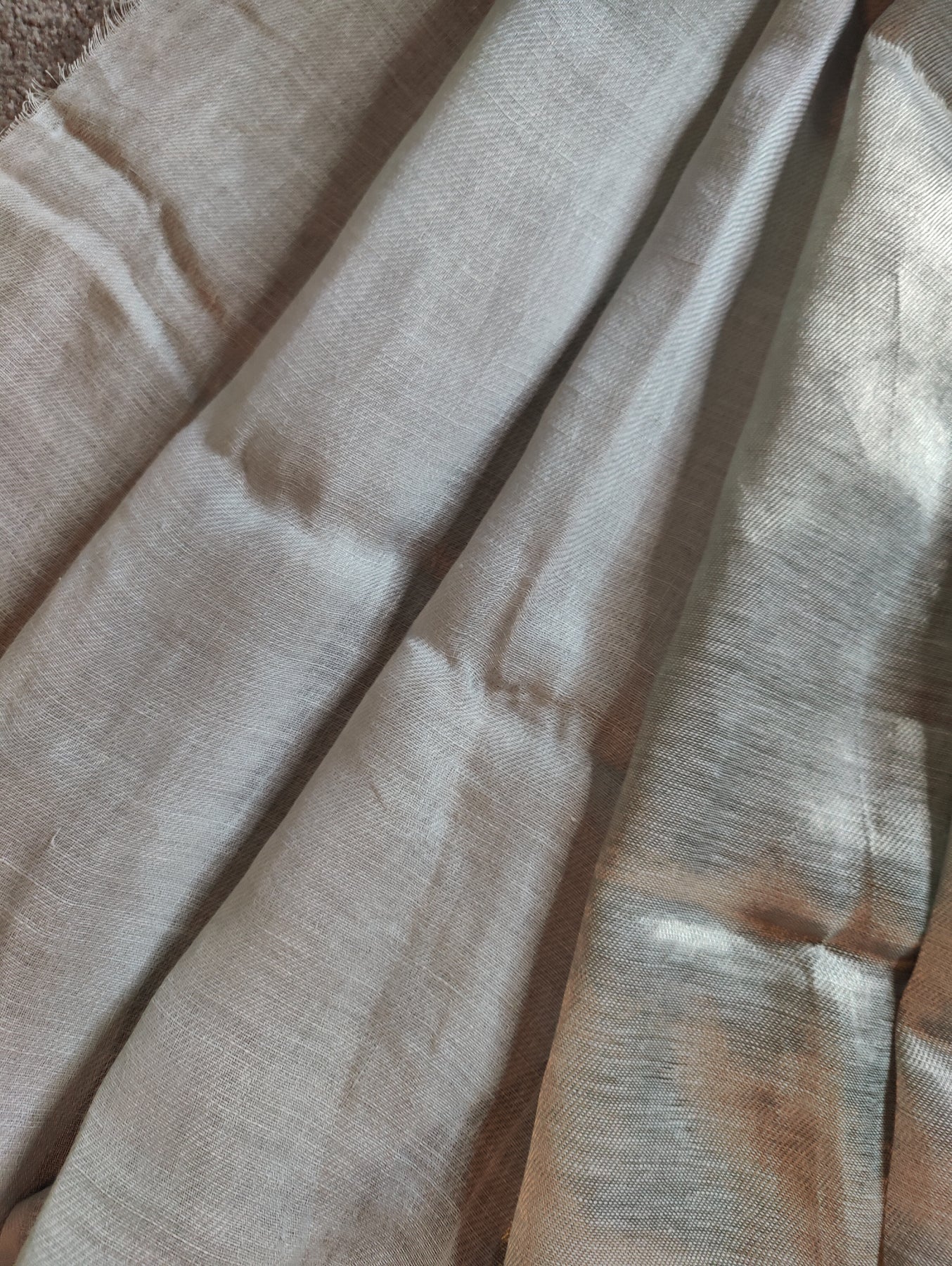 SILVER TWILL TISSUE PURE HANDLOOM METALLIC SAREE
