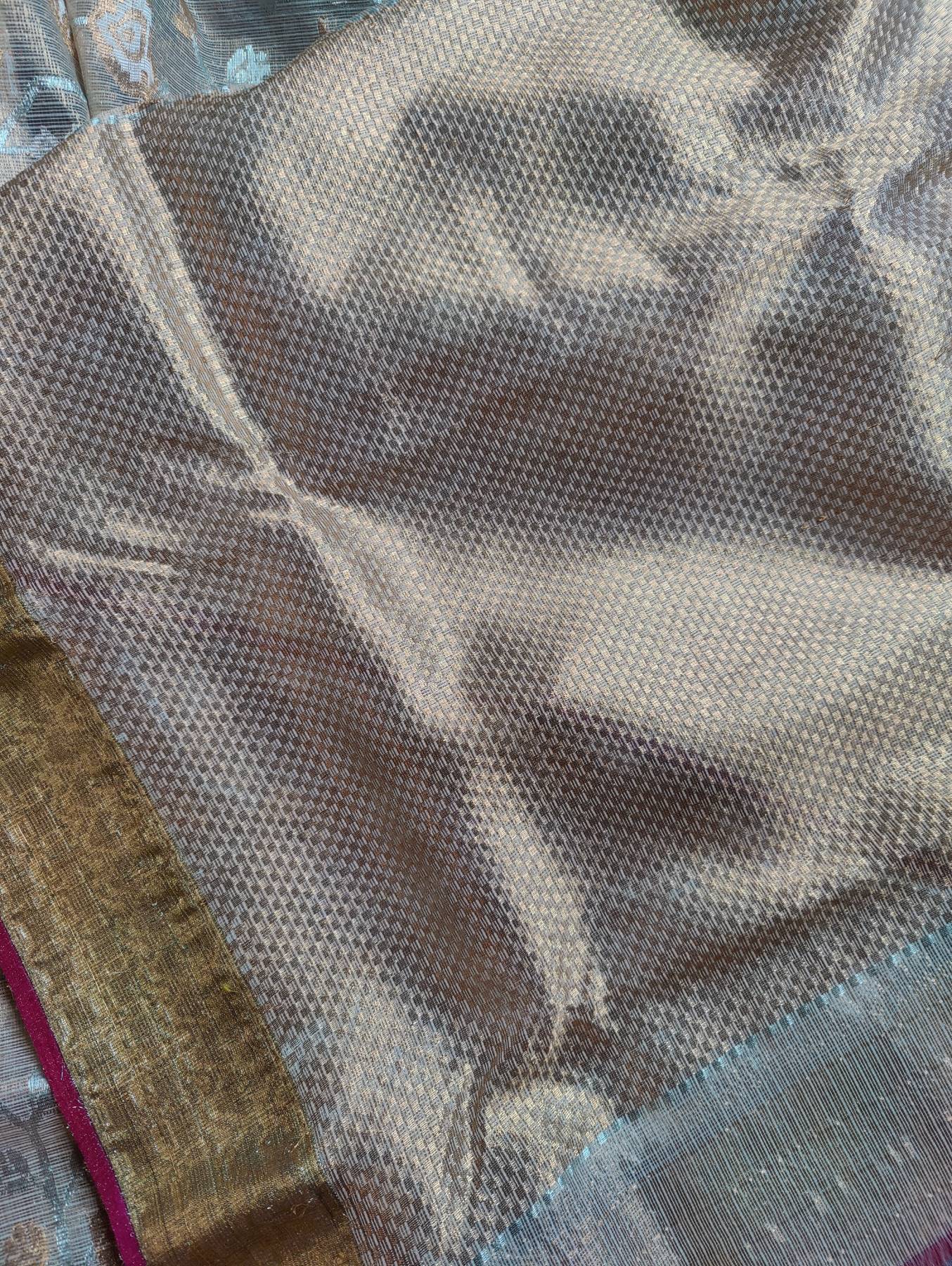 IVORY PURE HANDLOOM REAL JARI KOTA DORIYA SAREE