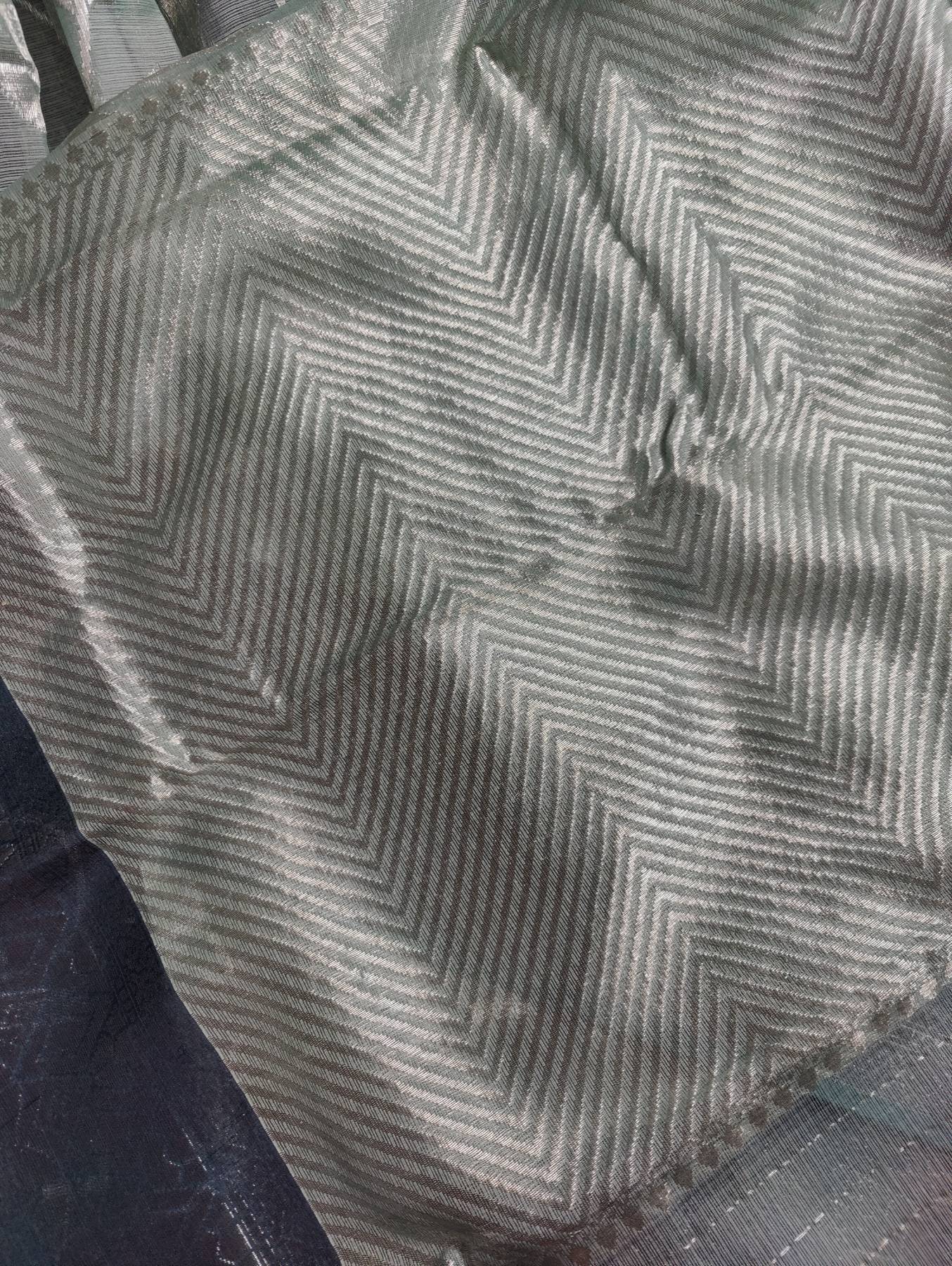 POWDER BLUE PURE HANDLOOM REAL JARI KOTA DORIYA SAREE