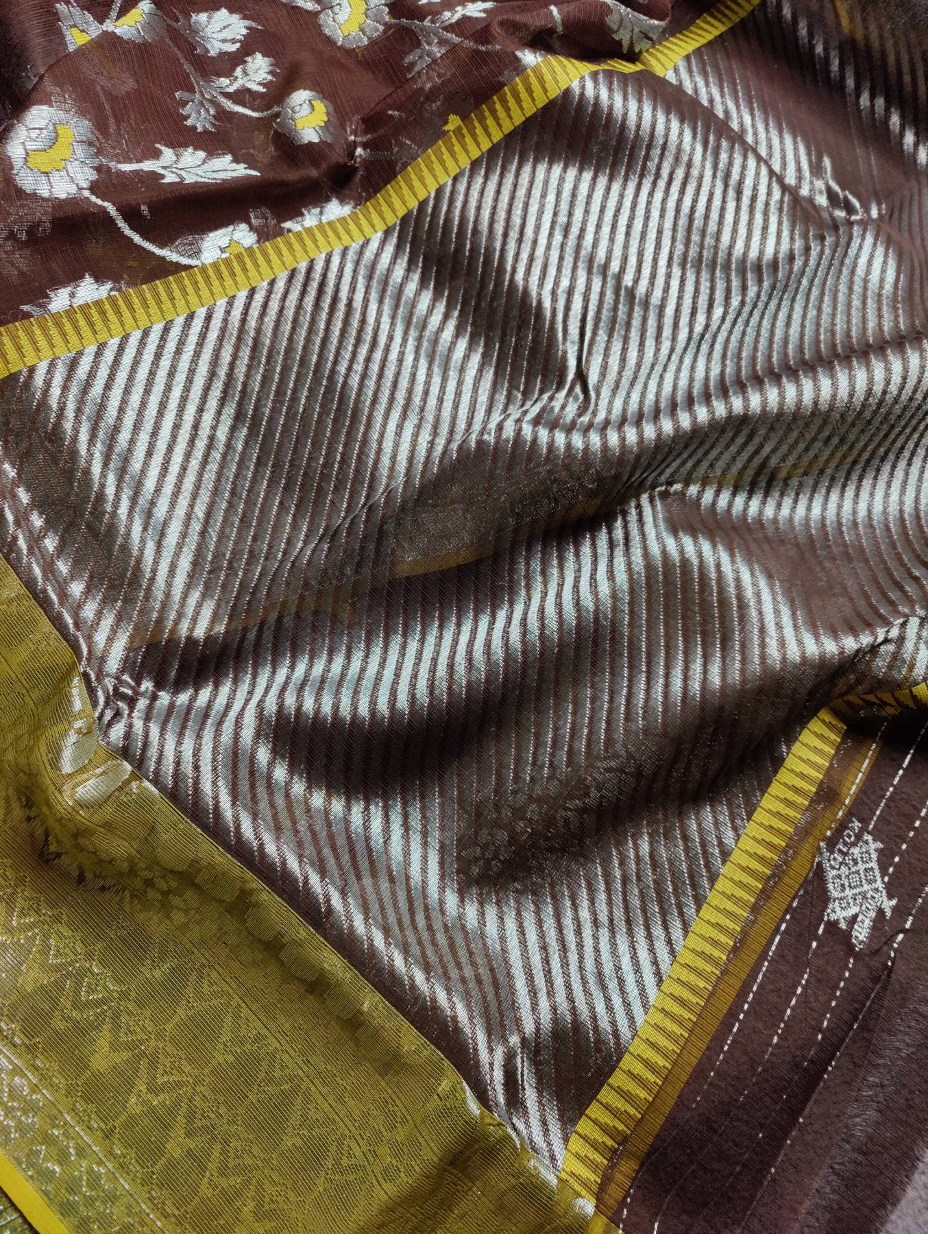 DARK BROWN PURE HANDLOOM REAL JARI KOTA DORIYA SAREE