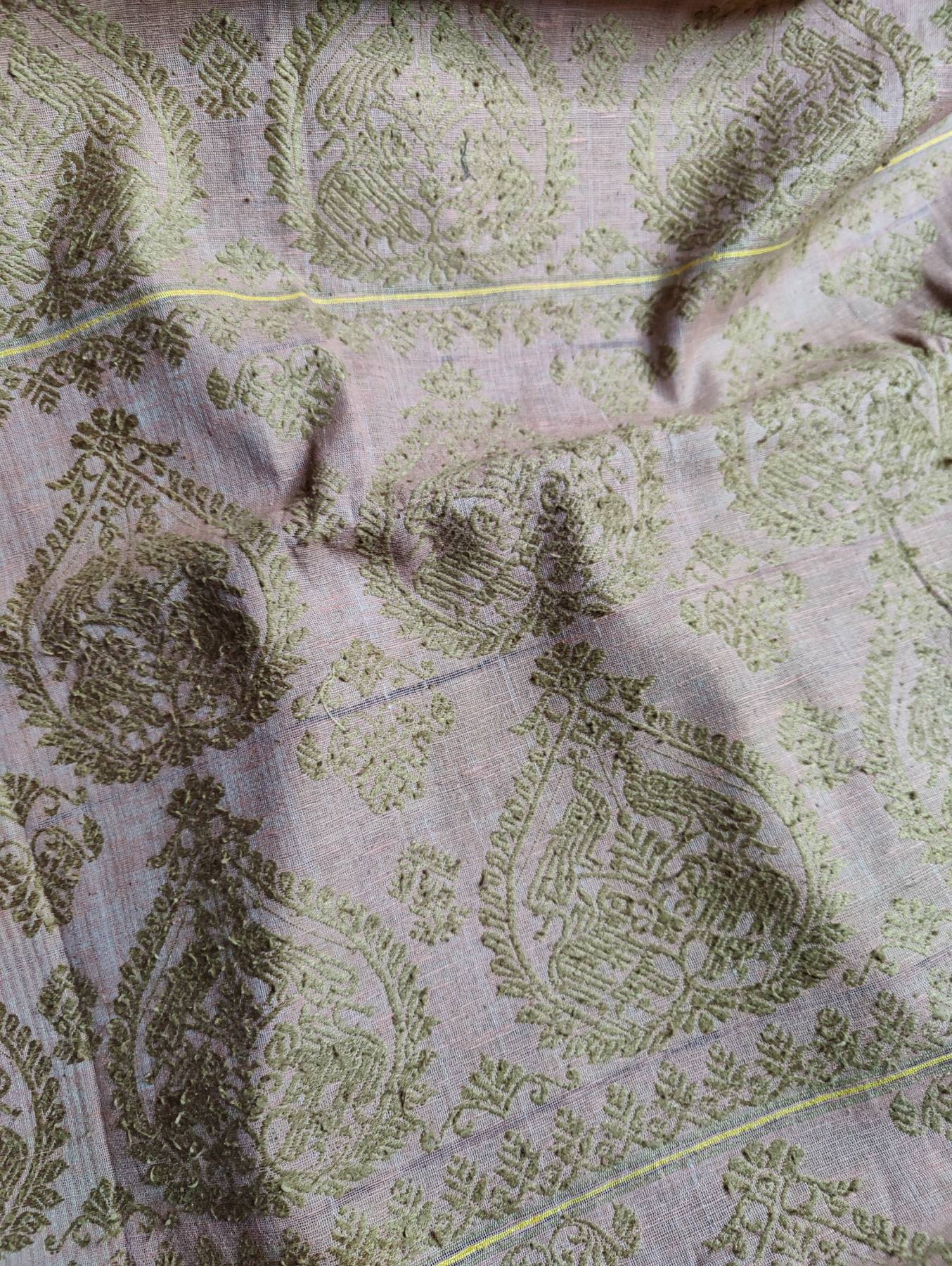SANDALWOOD KESA PAT ERI SILK PURE HANDLOOM ASSAMESE