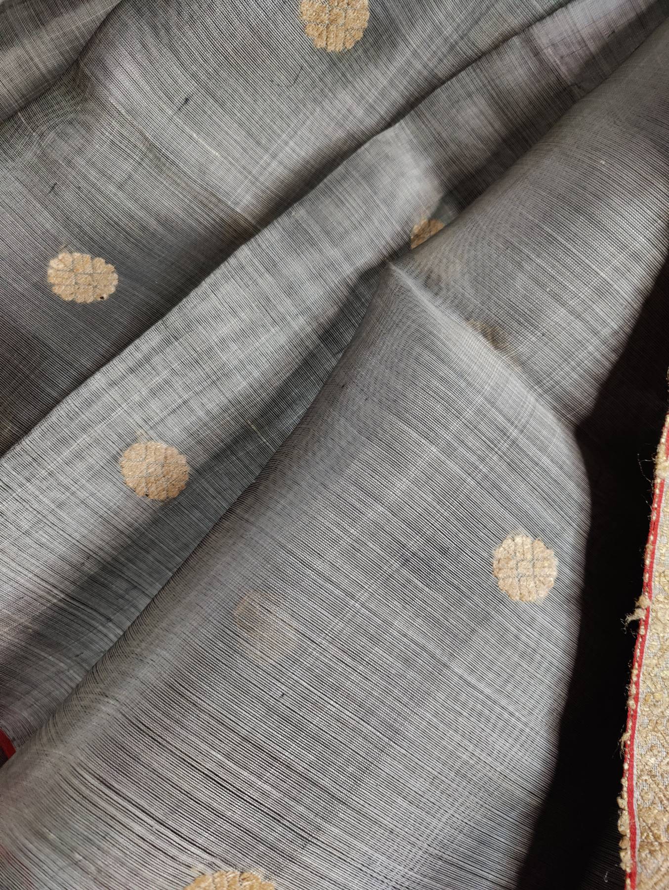 GREY KESA PAT BY KESA PAT PURE HANDLOOM ASSAMESE SAREE