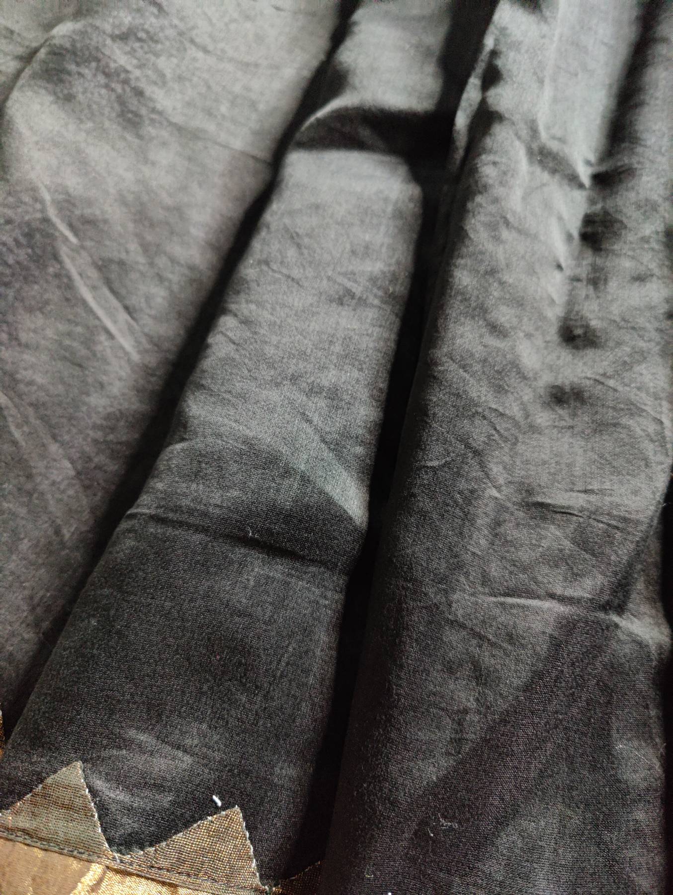 BLACK SICO PURE HANDLOOM APPLIQUE SAREE