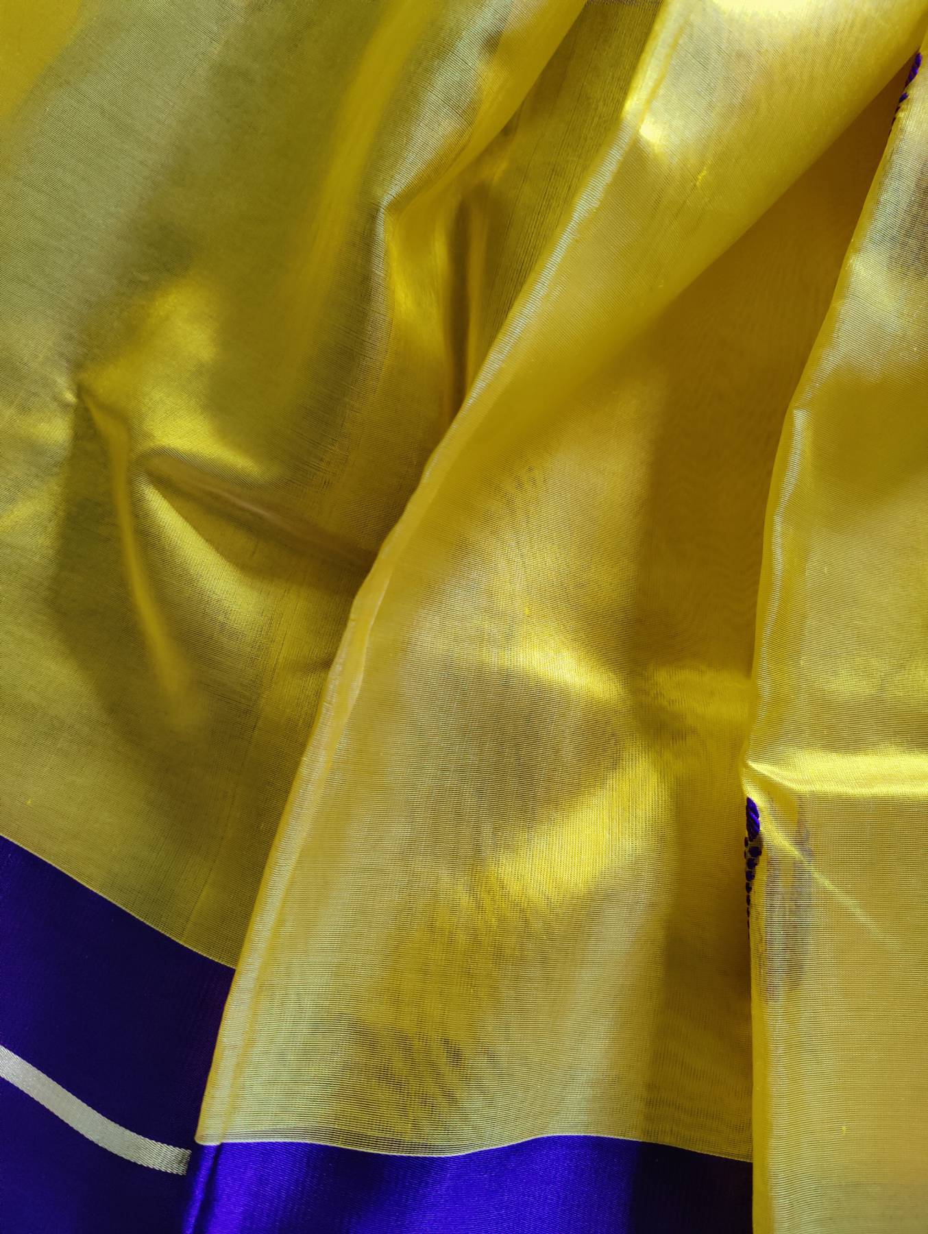 YELLOW SILK PURE HANDLOOM CHANDERI SAREE