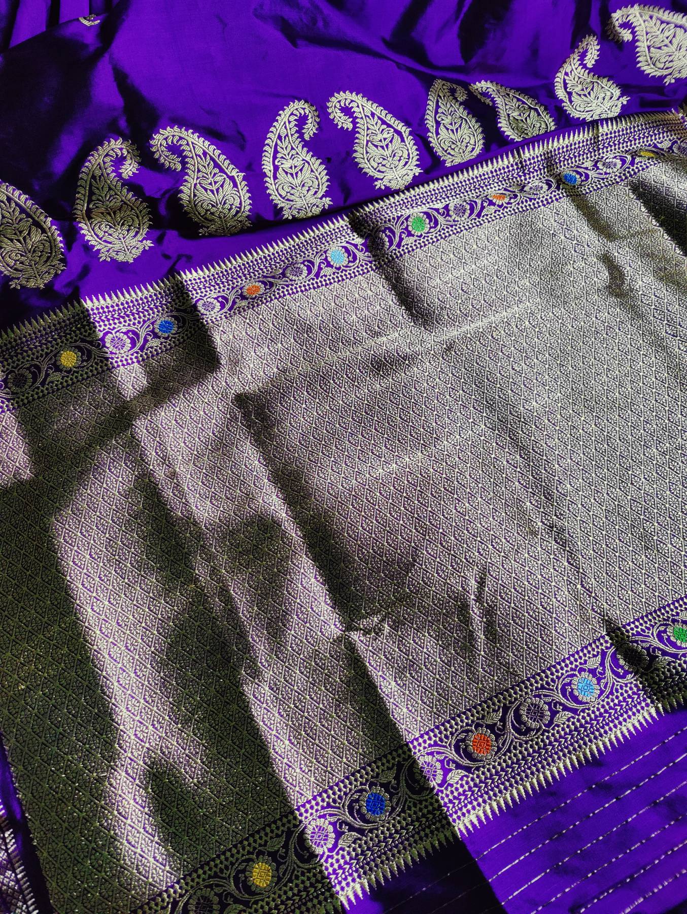 PURPLE SILK PURE HANDLOOM PAITHANI SAREE