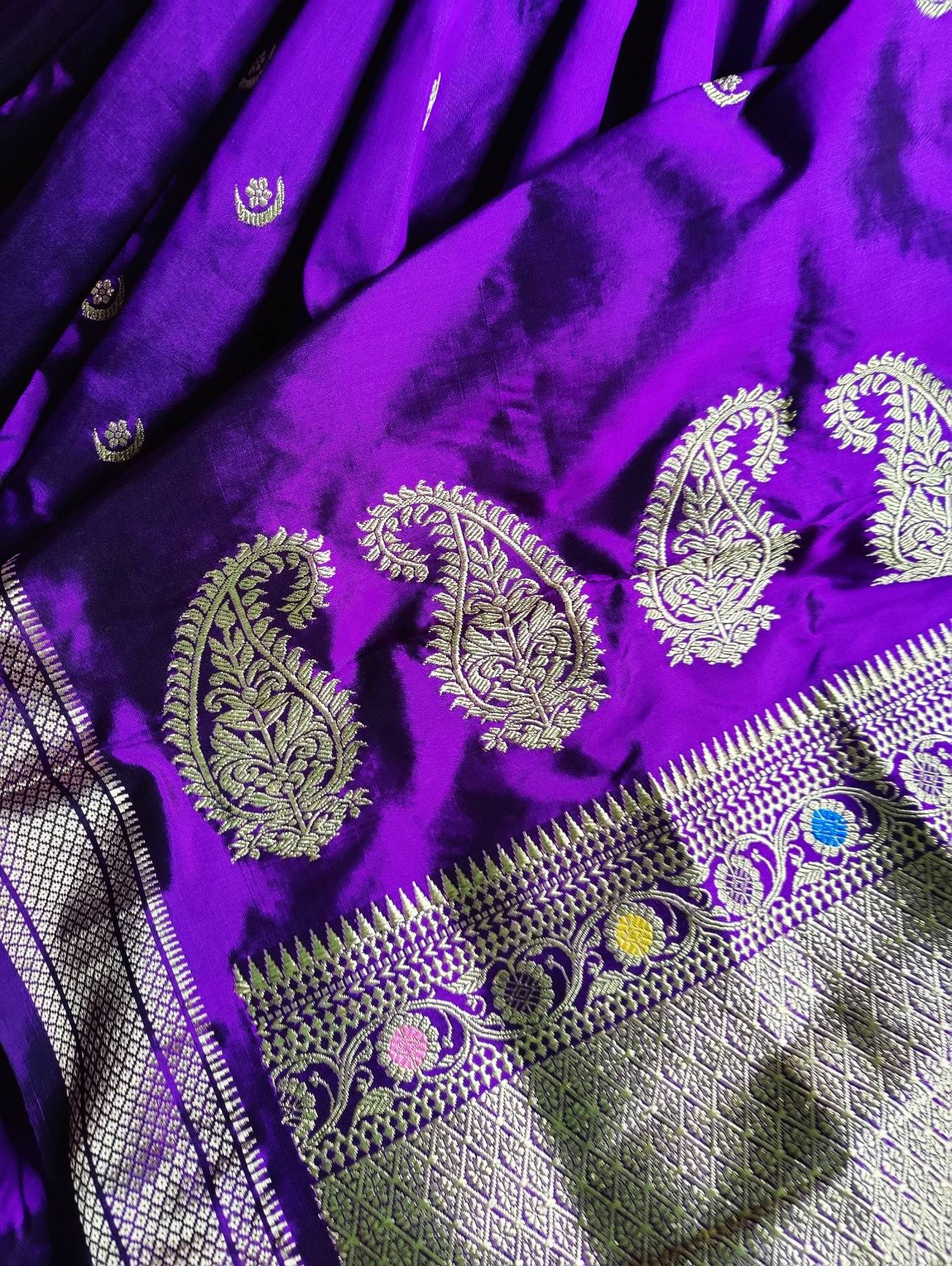 PURPLE SILK PURE HANDLOOM PAITHANI SAREE