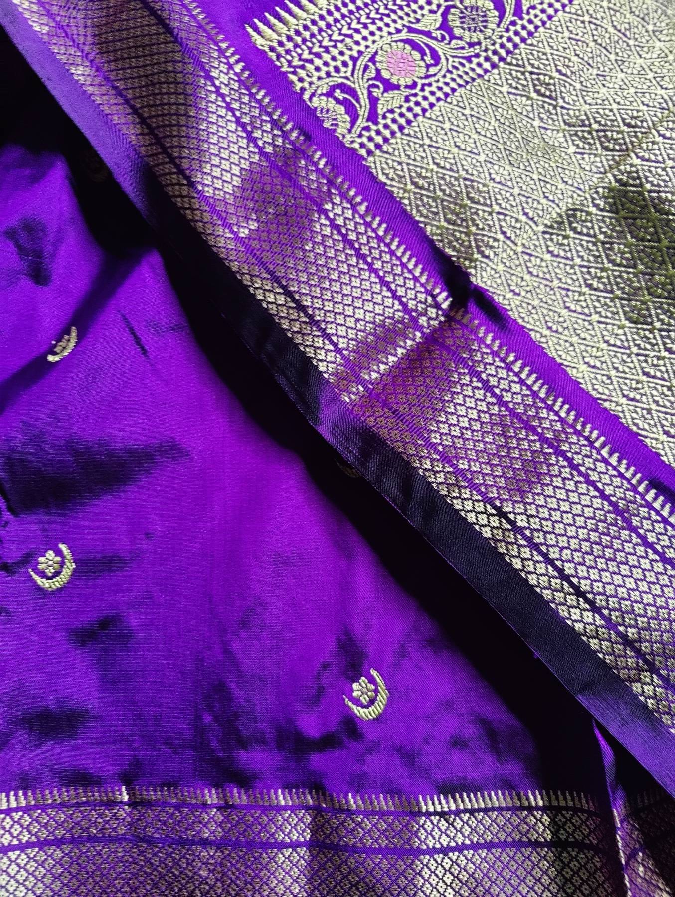 PURPLE SILK PURE HANDLOOM PAITHANI SAREE