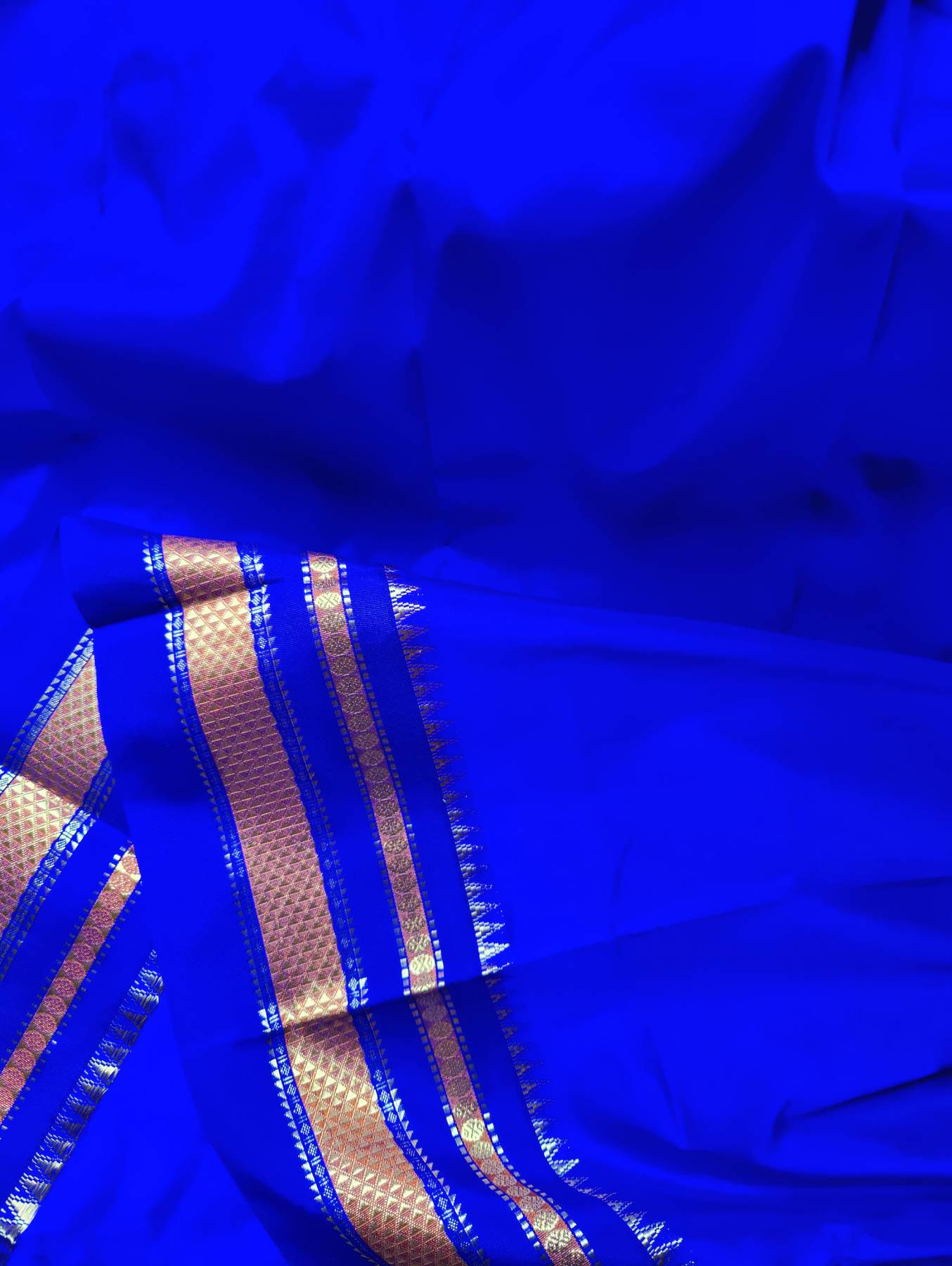 TEAL BLUE SILK PURE HANDLOOM IRKAL SAREE