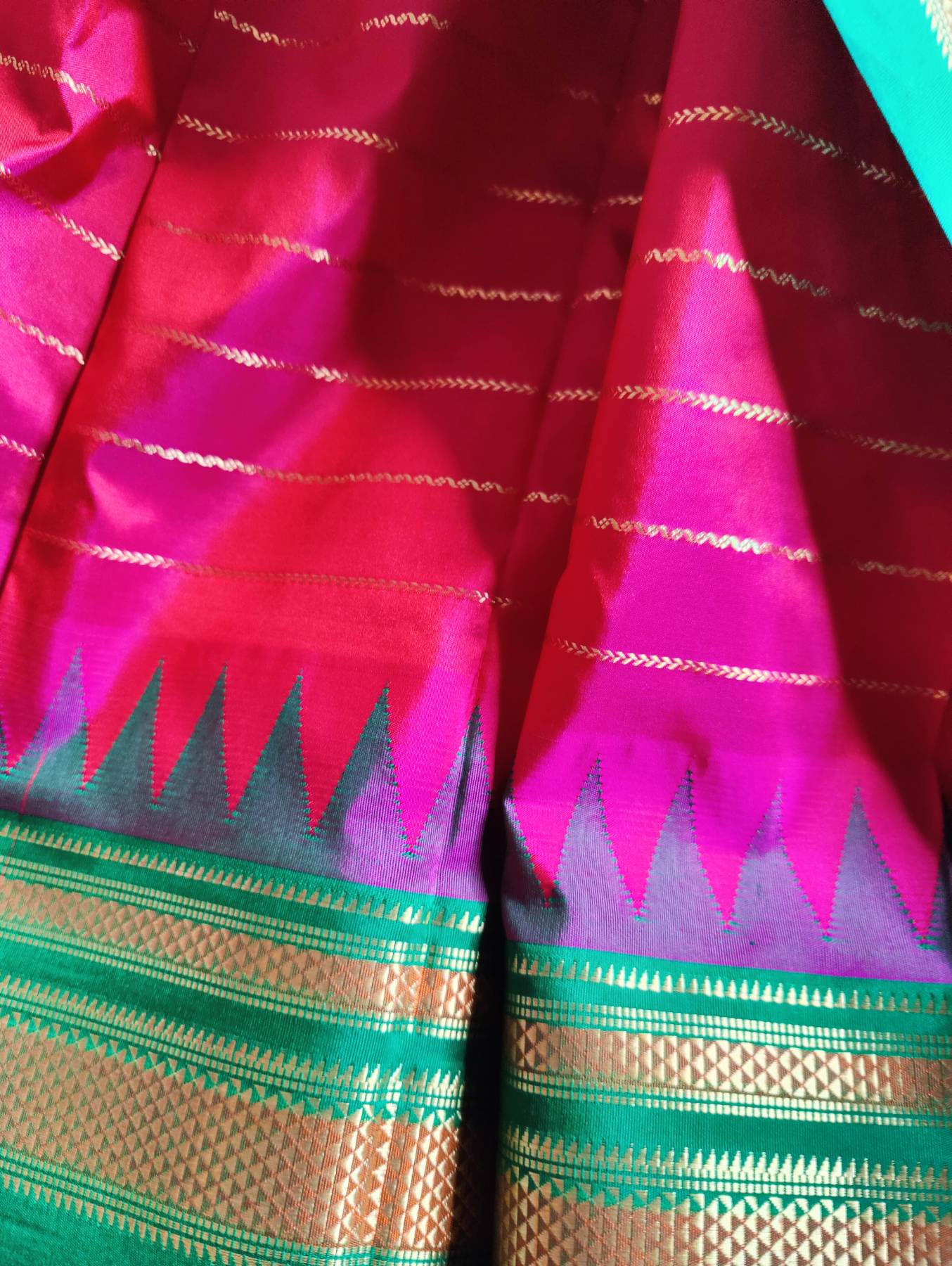 CHERRY PINK SILK PURE HANDLOOM IRKAL SAREE