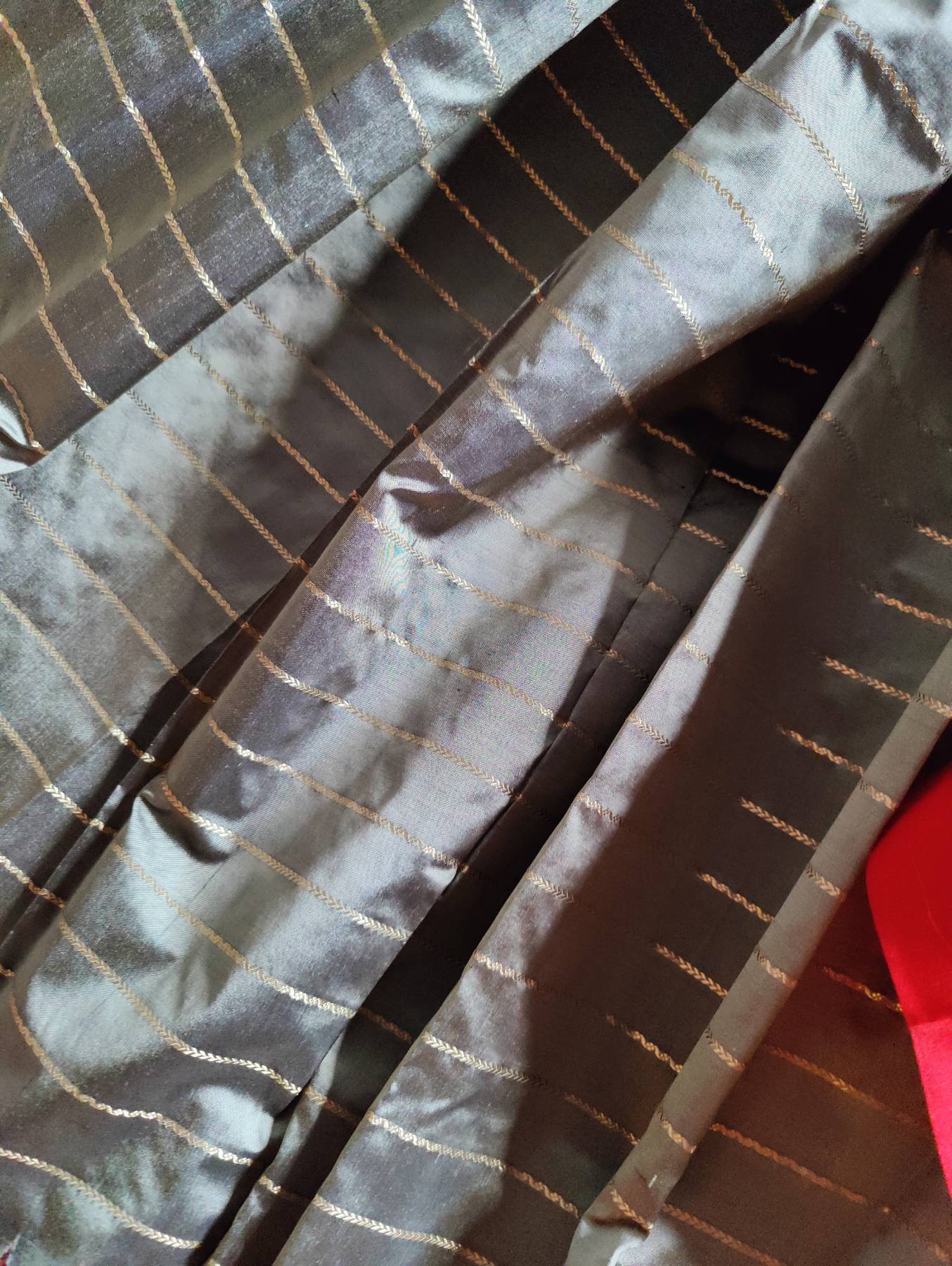 DARK GREY SILK PURE HANDLOOM IRKAL SAREE