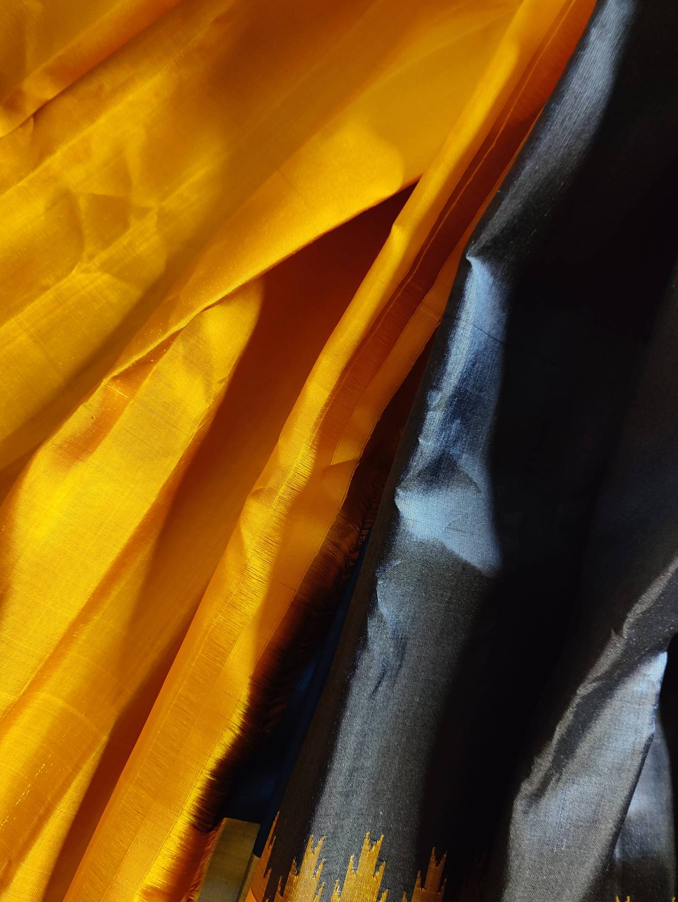 MIDNIGHT BLUE SILK PURE HANDLOOM GADWAL SAREE