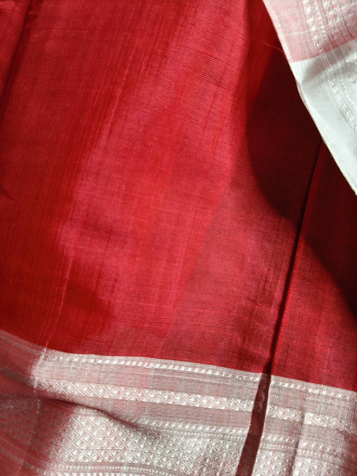 RED PINK SICO PURE HANDLOOM IRKAL SAREE