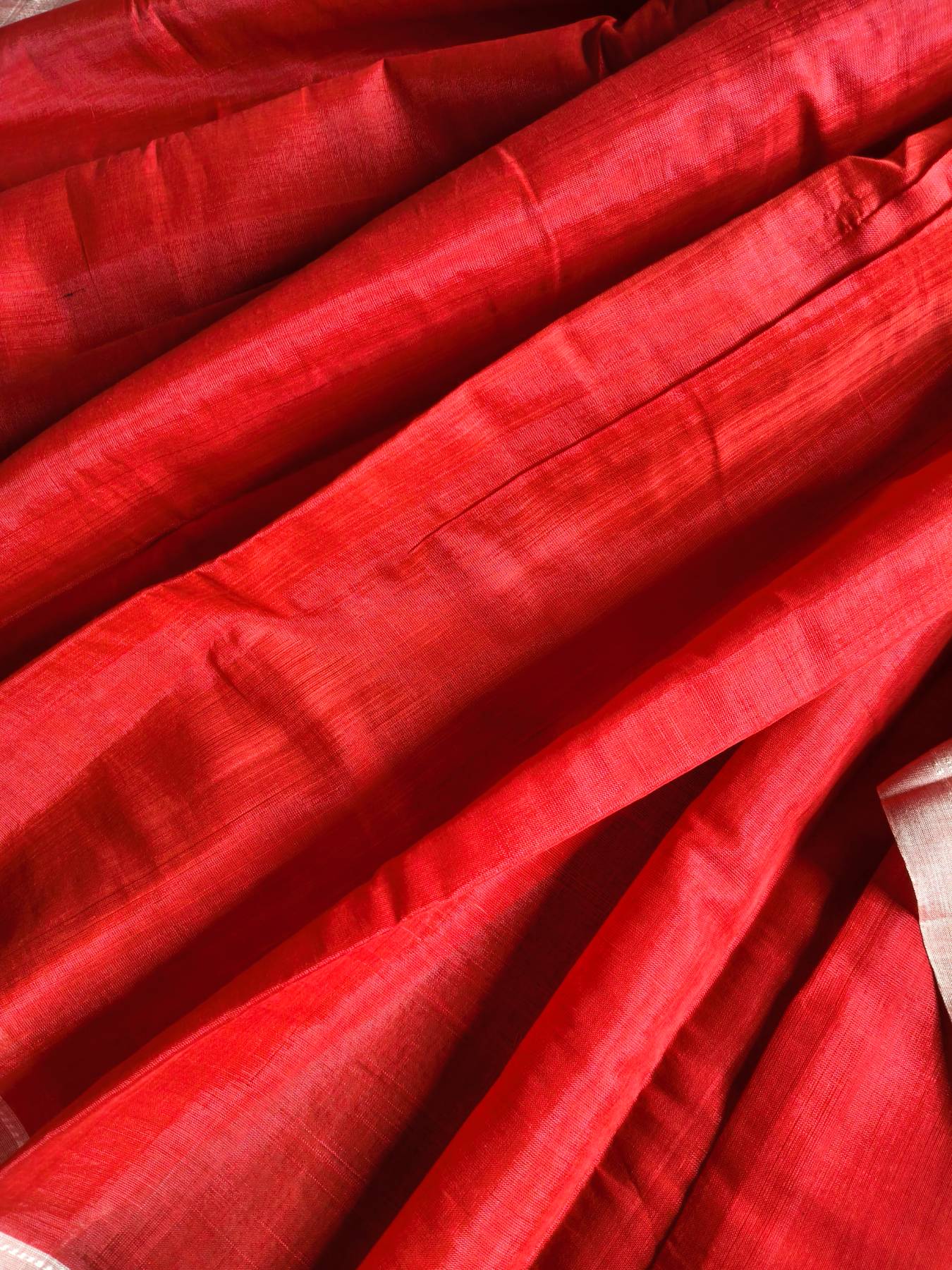 RED PINK SICO PURE HANDLOOM IRKAL SAREE
