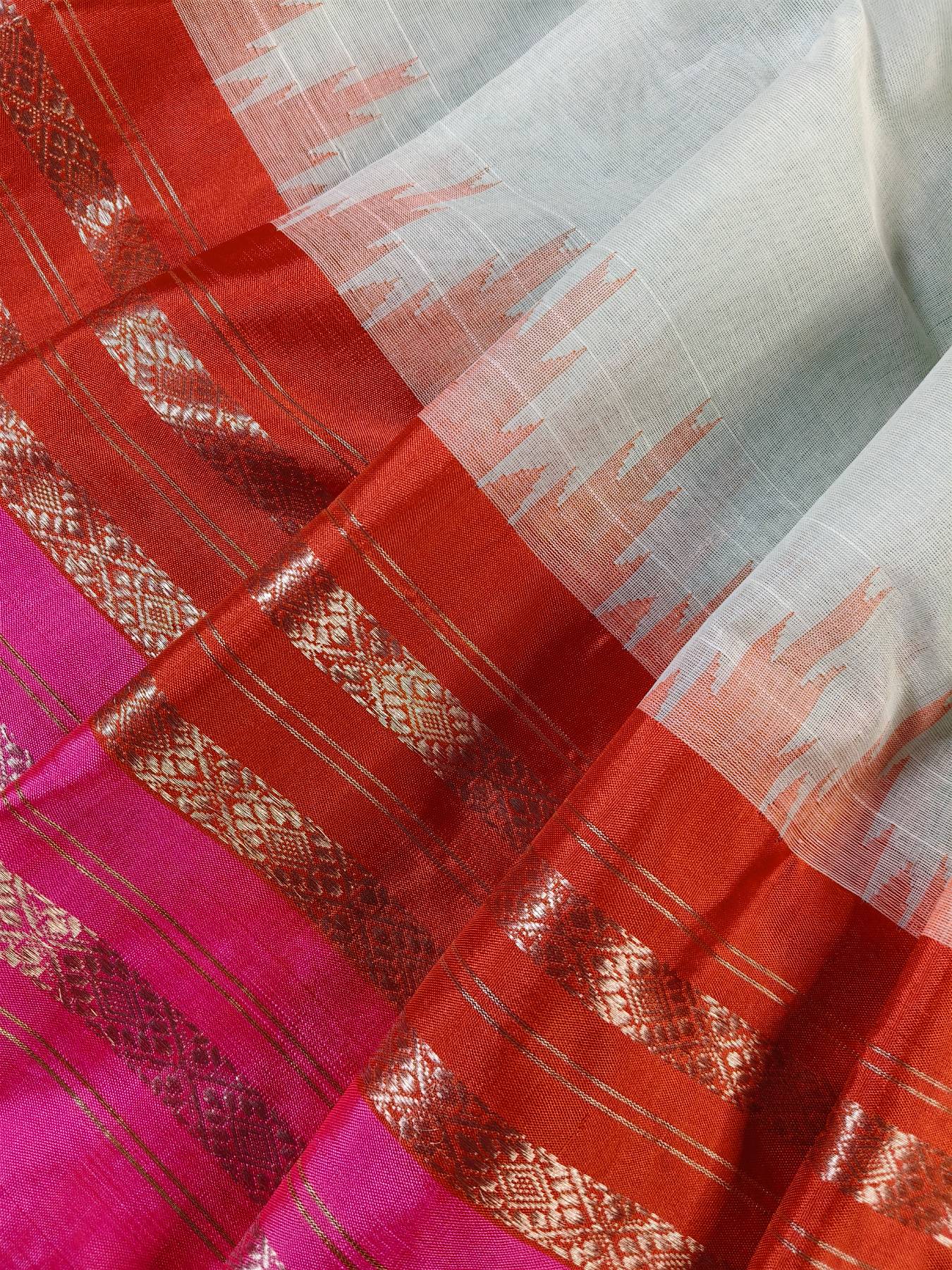 LIGHT PISTA COTTON BY COTTON PONDRU KHADI SAREE