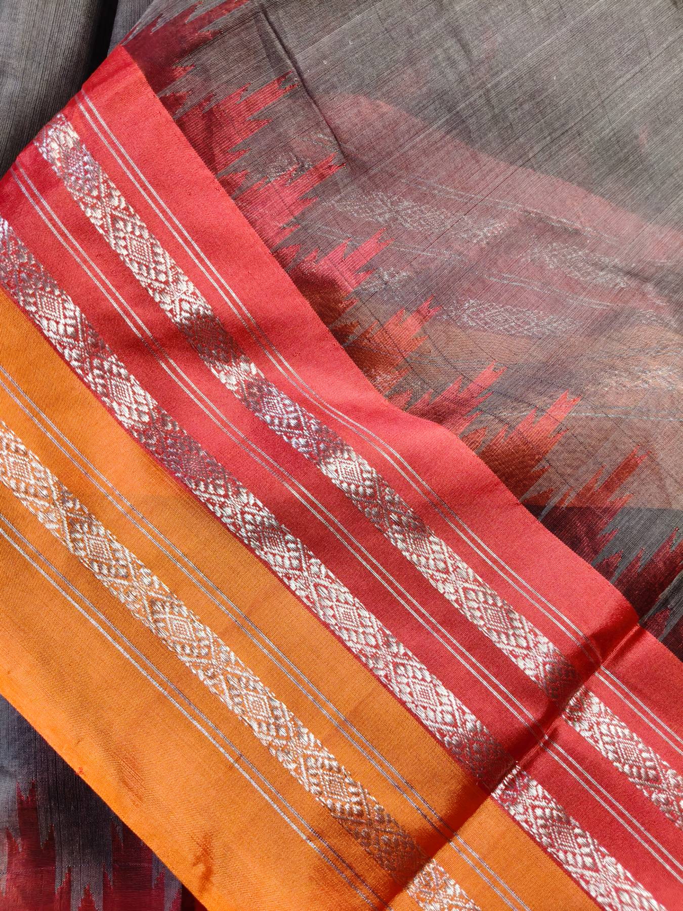CHOCOLATE BROWN COTTON BY COTTON PONDRU KHADI SAREE