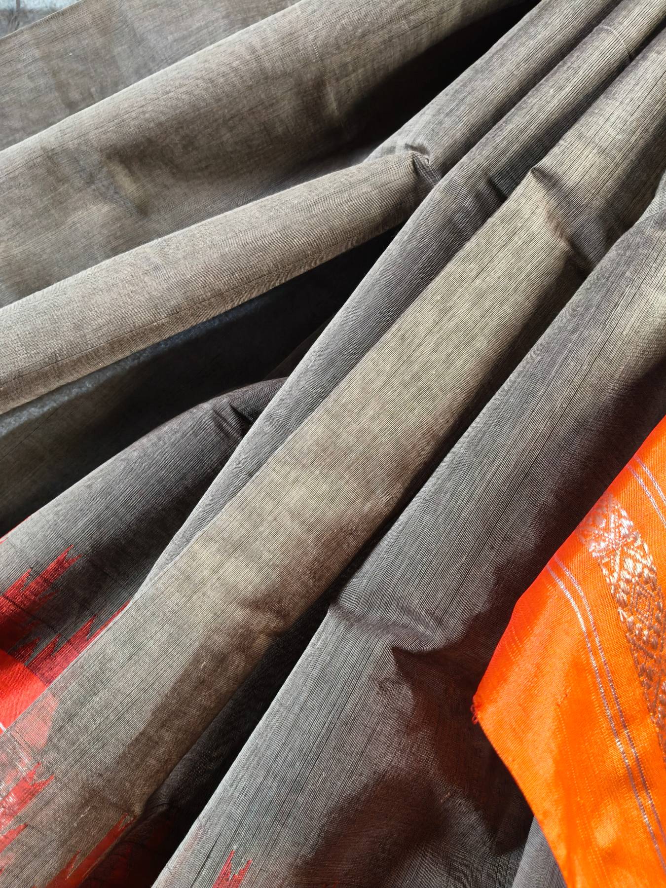 CHOCOLATE BROWN COTTON BY COTTON PONDRU KHADI SAREE