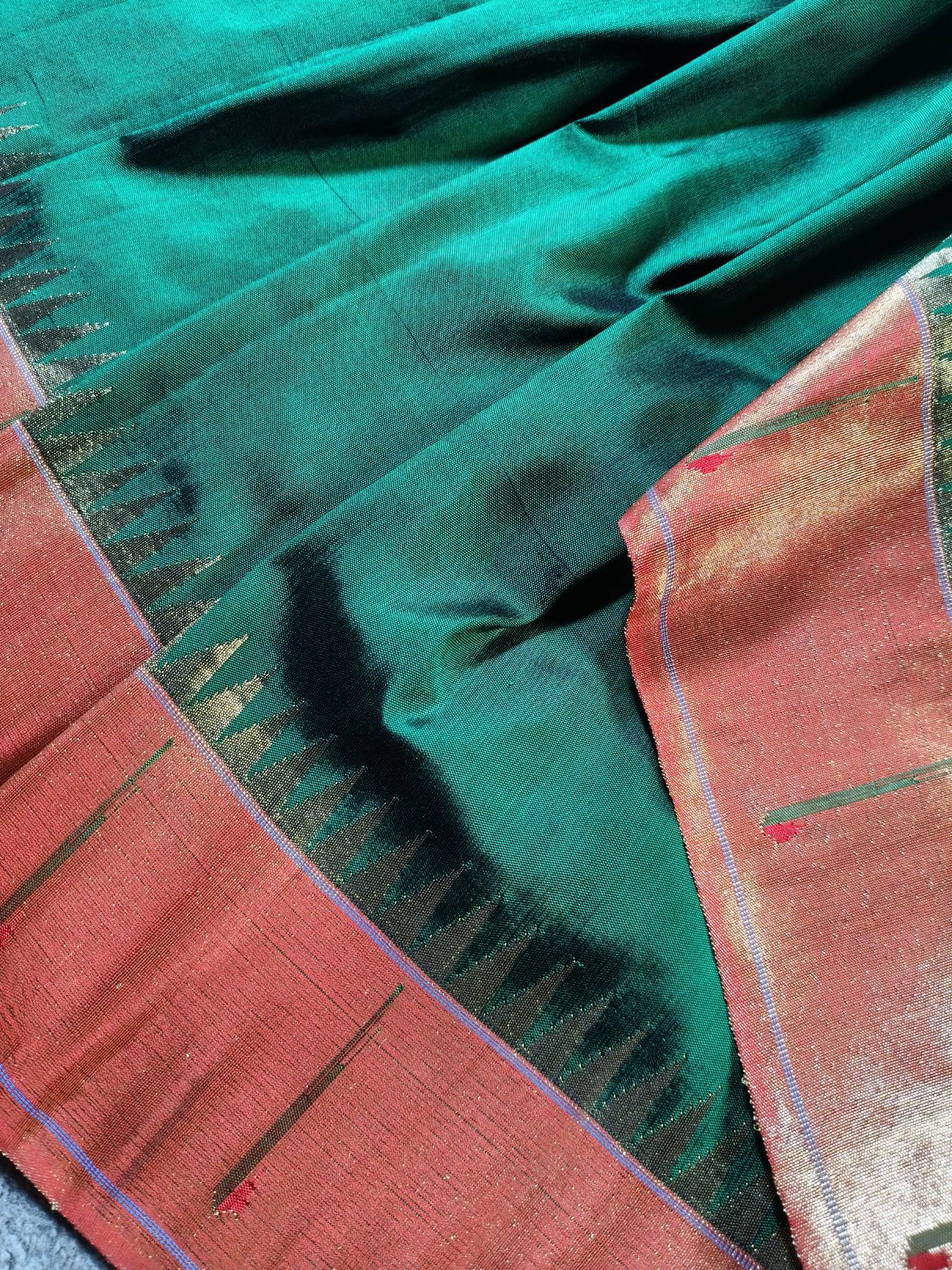 GREEN SILK PURE HANDLOOM PAITHANI SAREE