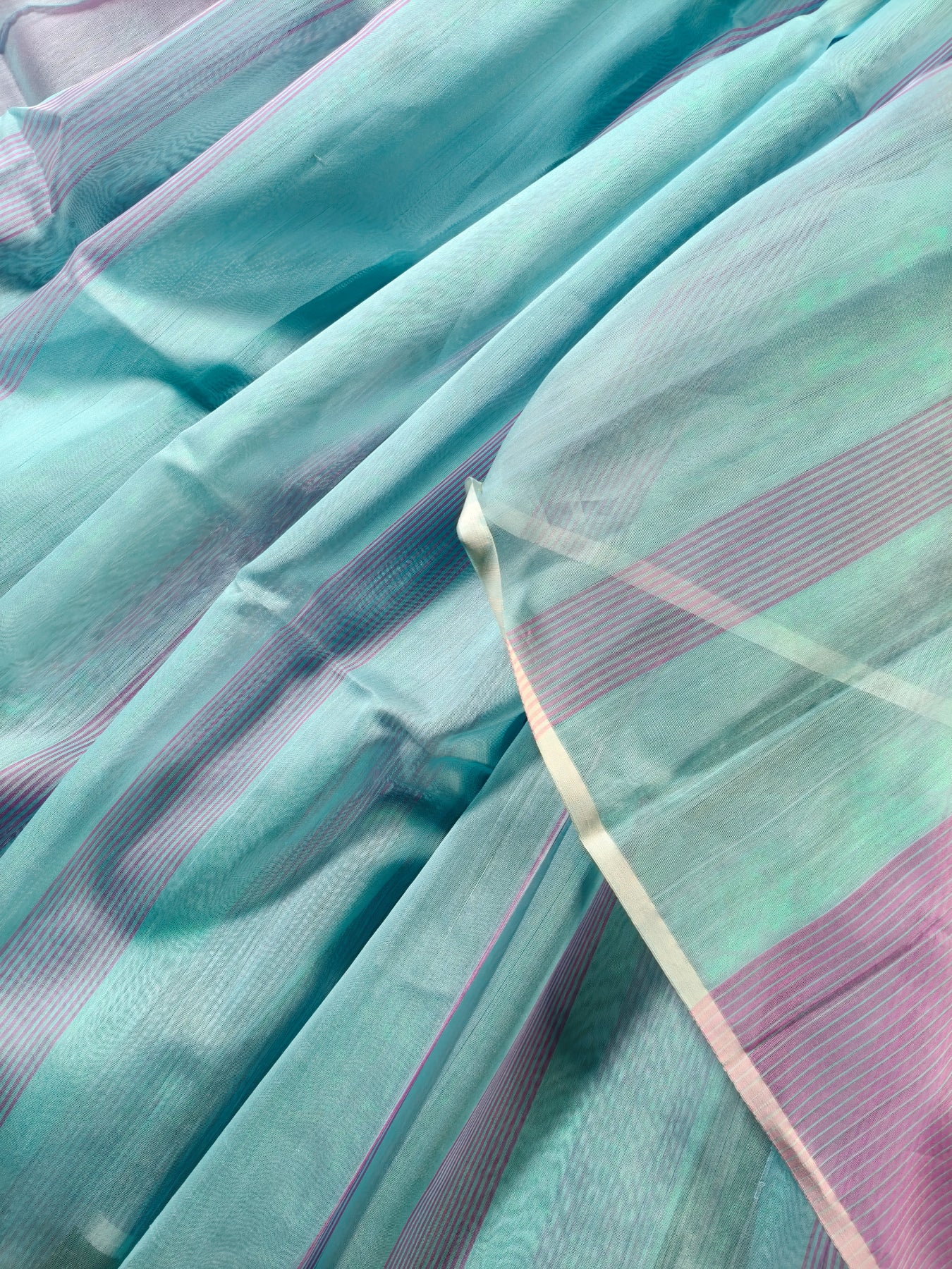 Blue Sico Pure Handloom Maheshwari Saree