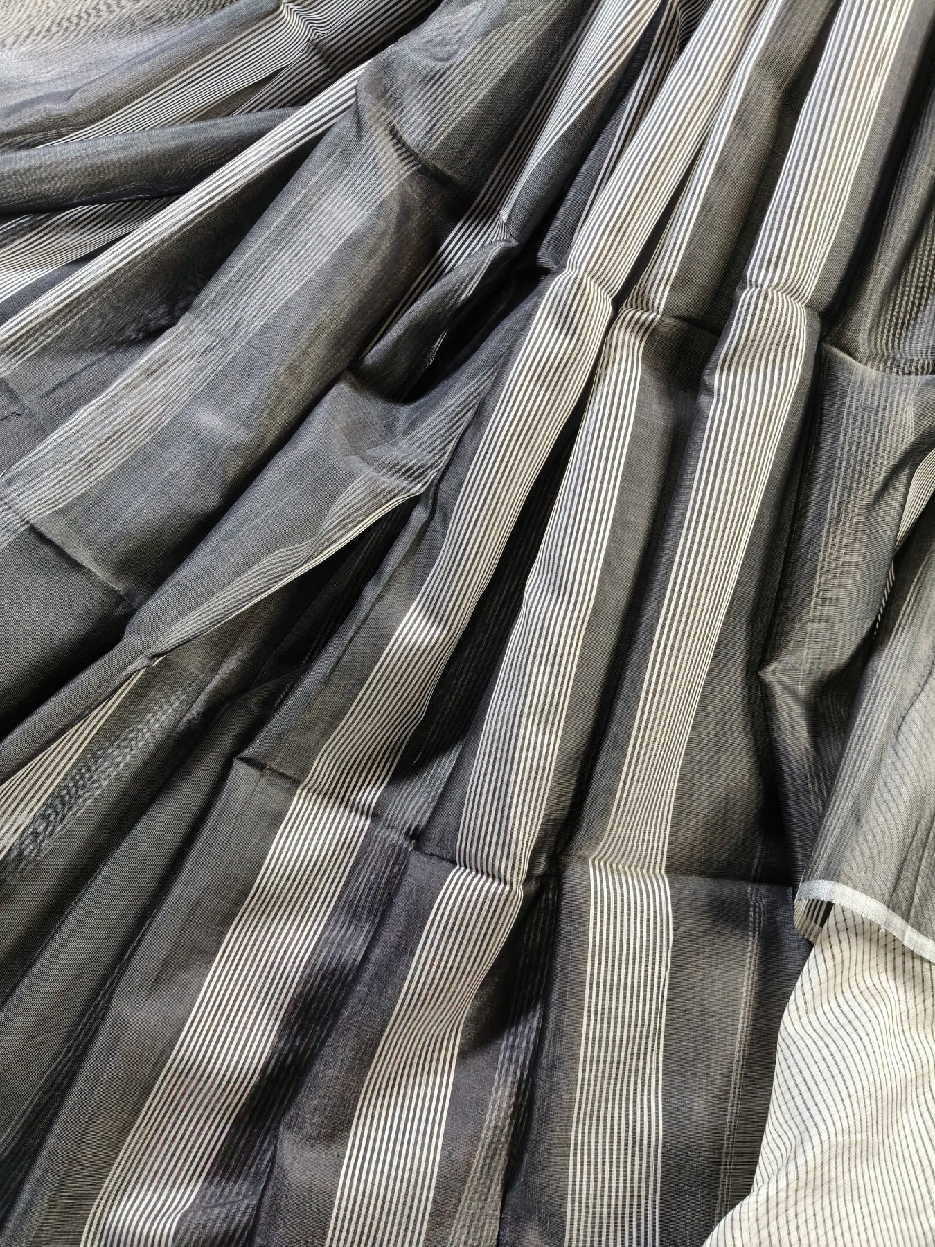Black Sico Pure Handloom Maheshwari Saree