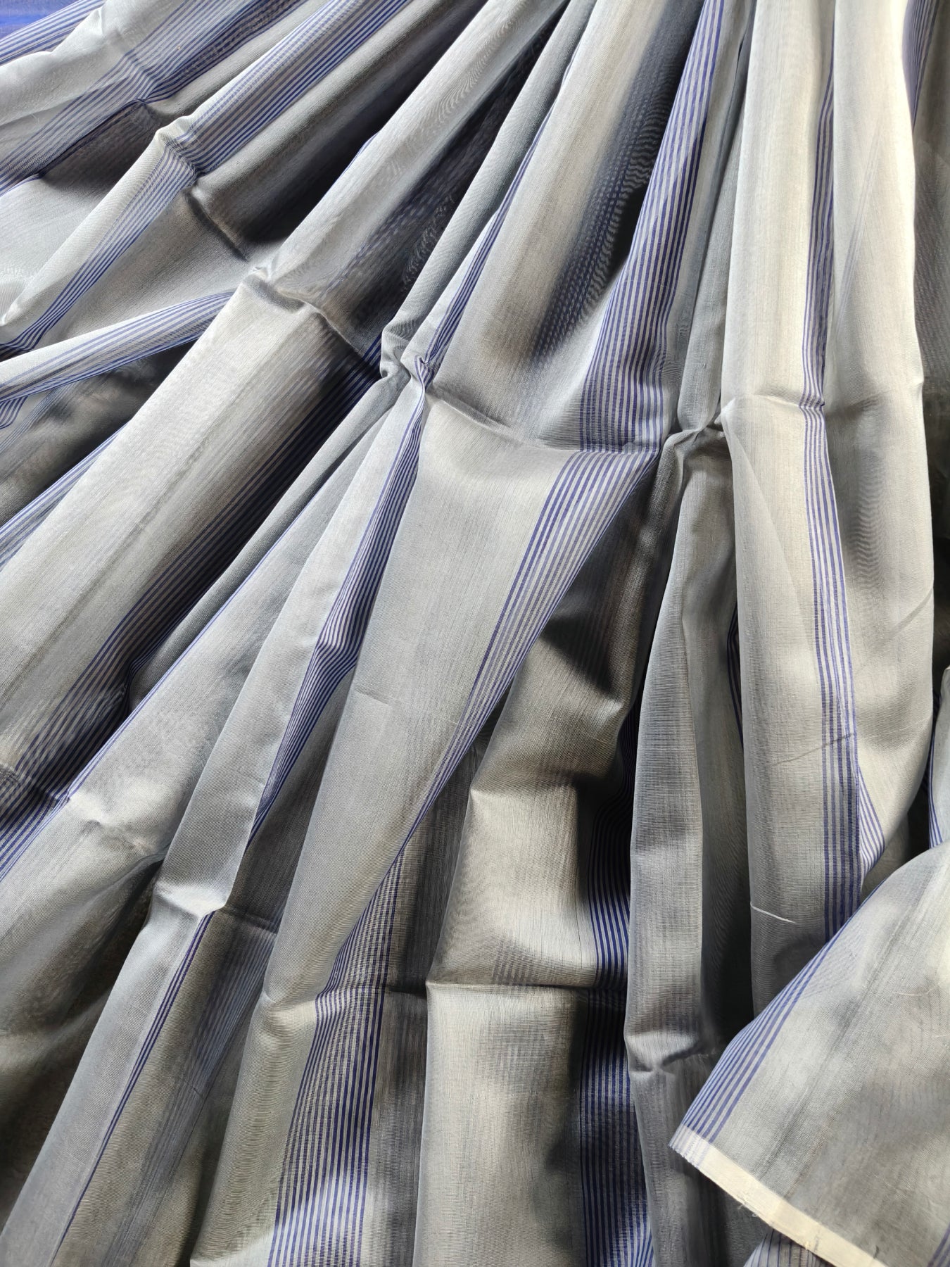 Grey Sico Pure Handloom Maheshwari Saree