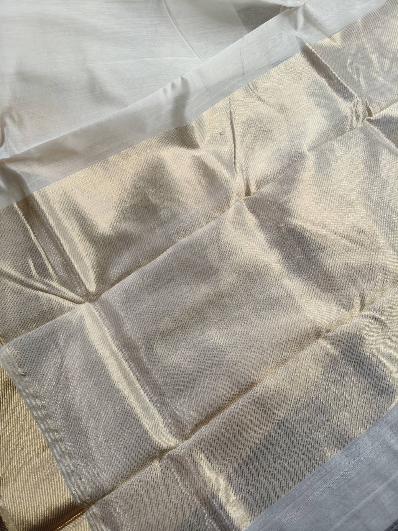 OFF WHITE SICO PURE HANDLOOM CHANDERI SAREE