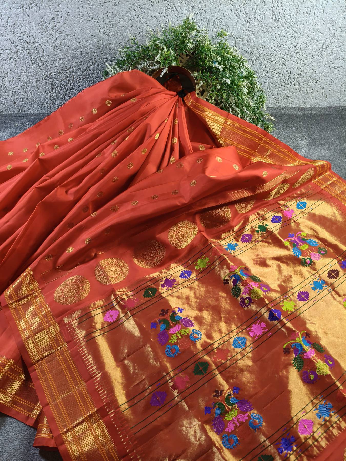 RED SILK PURE HANDLOOM PAITHANI SAREE