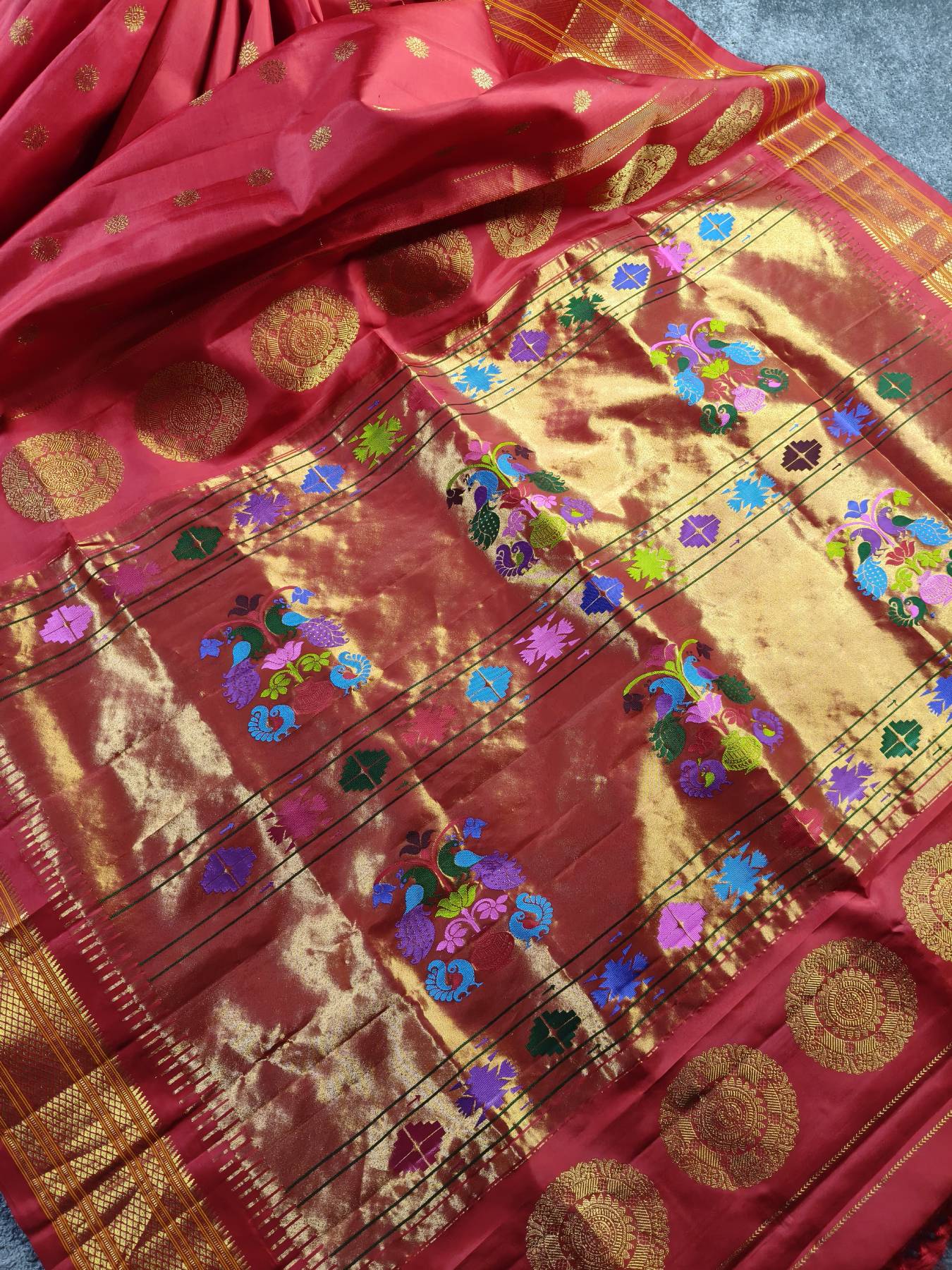RED SILK PURE HANDLOOM PAITHANI SAREE
