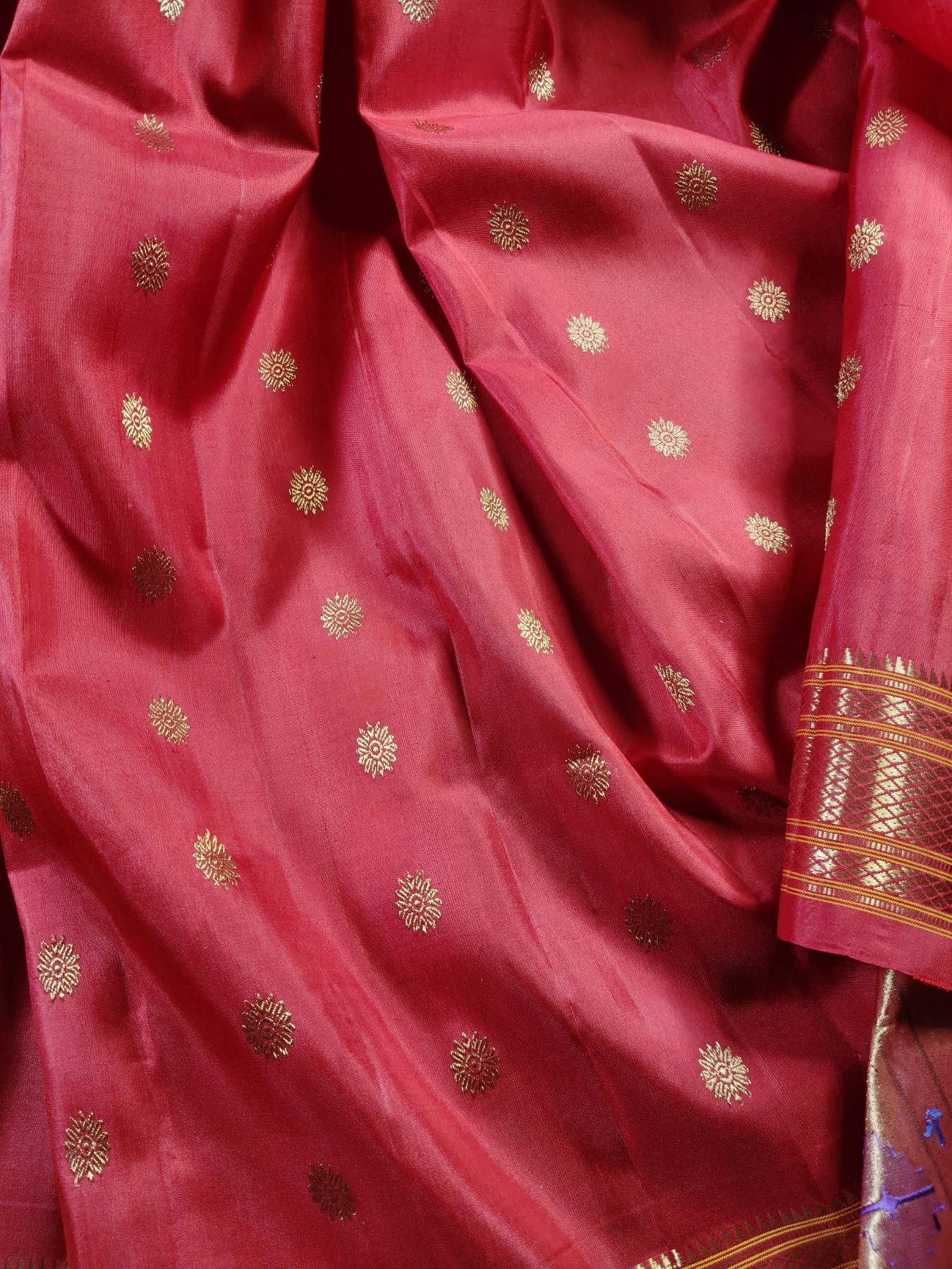 RED SILK PURE HANDLOOM PAITHANI SAREE