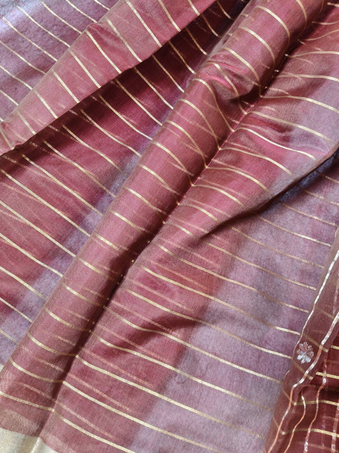 COFFEE BROWN COTTON PURE HANDLOOM CHANDERI SAREE