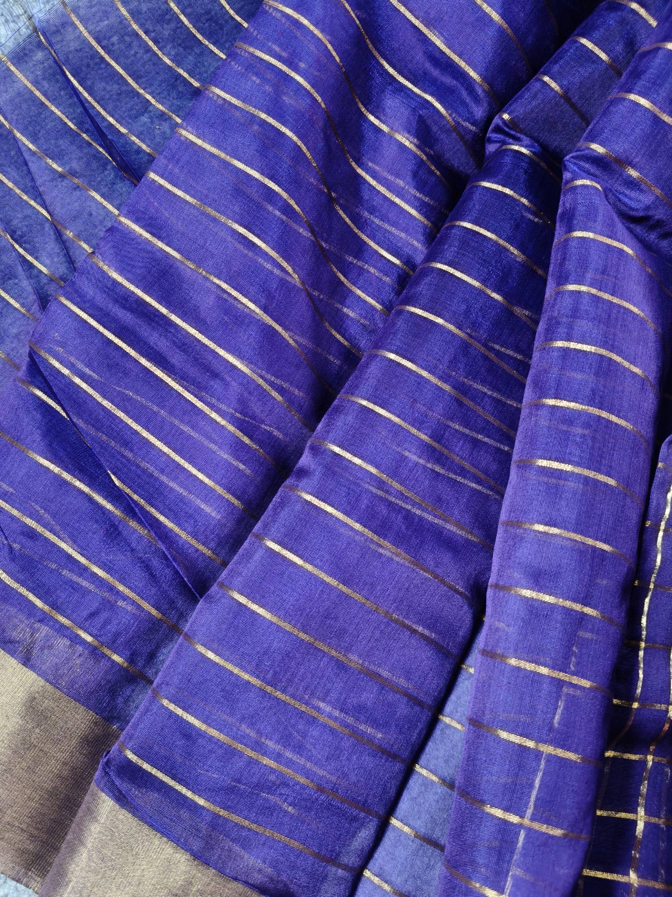 PURPLE COTTON PURE HANDLOOM CHANDERI SAREE