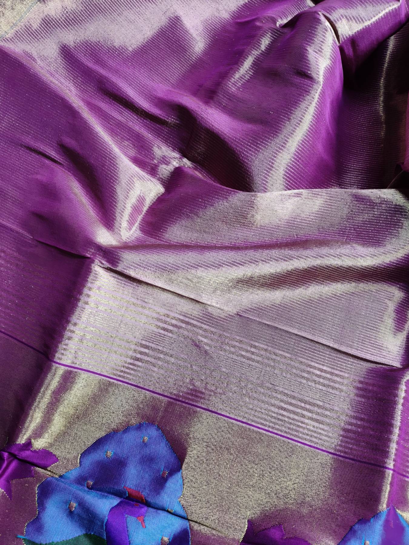 PINK PURPLE SILK PURE HANDLOOM PAITHANI DUPATTA