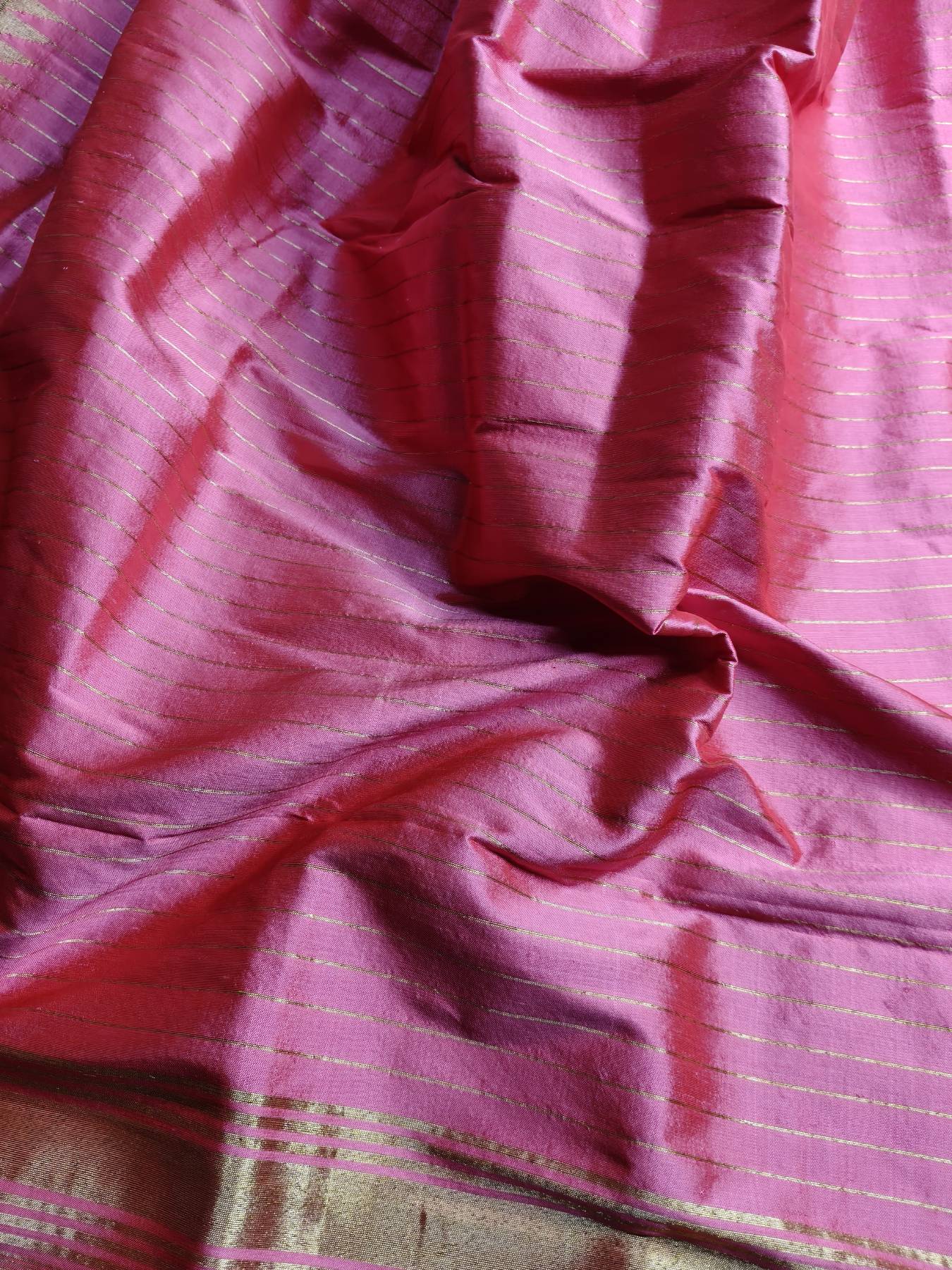 CORAL PINK SILK PURE HANDLOOM PAITHANI DUPATTA