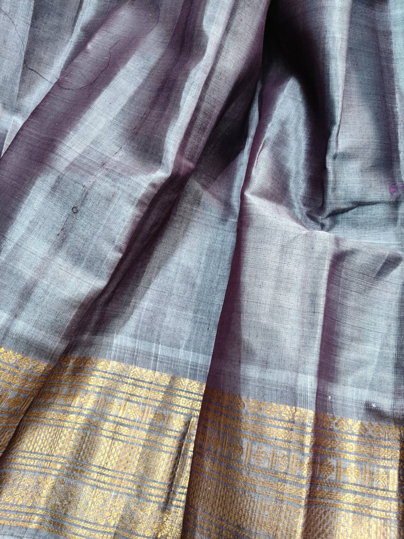 PEACOCK BLUE SICO PURE HANDLOOM GADWAL SAREE