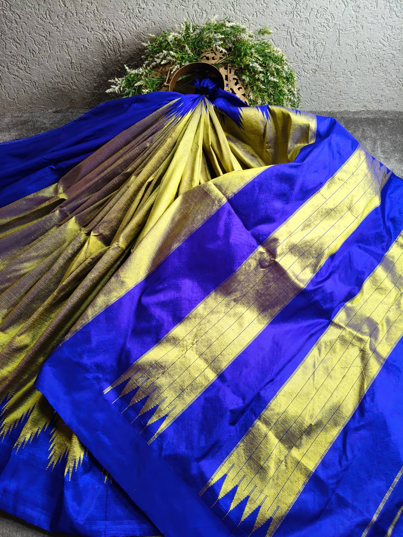 OLIVE GREEN SILK PURE HANDLOOM IRKAL SAREE
