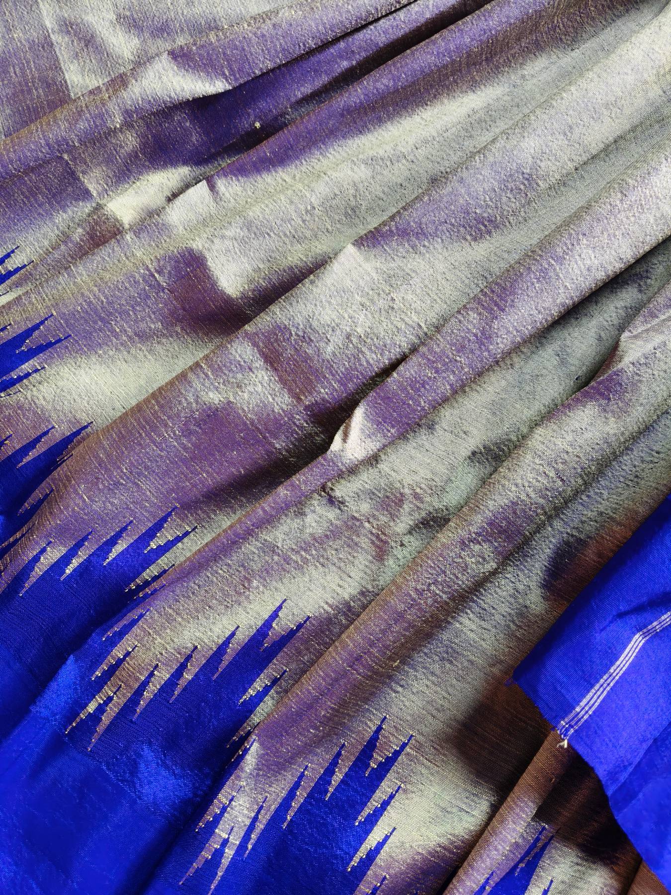 GREY SILK PURE HANDLOOM IRKAL SAREE