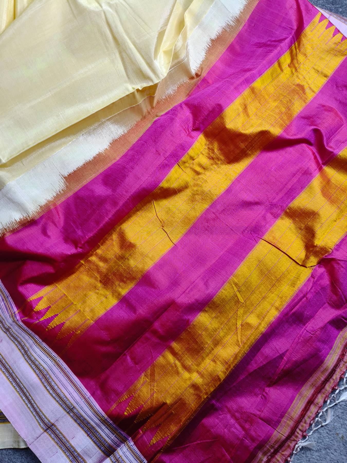 PASTEL YELLOW SICO PURE HANDLOOM IRKAL SAREE
